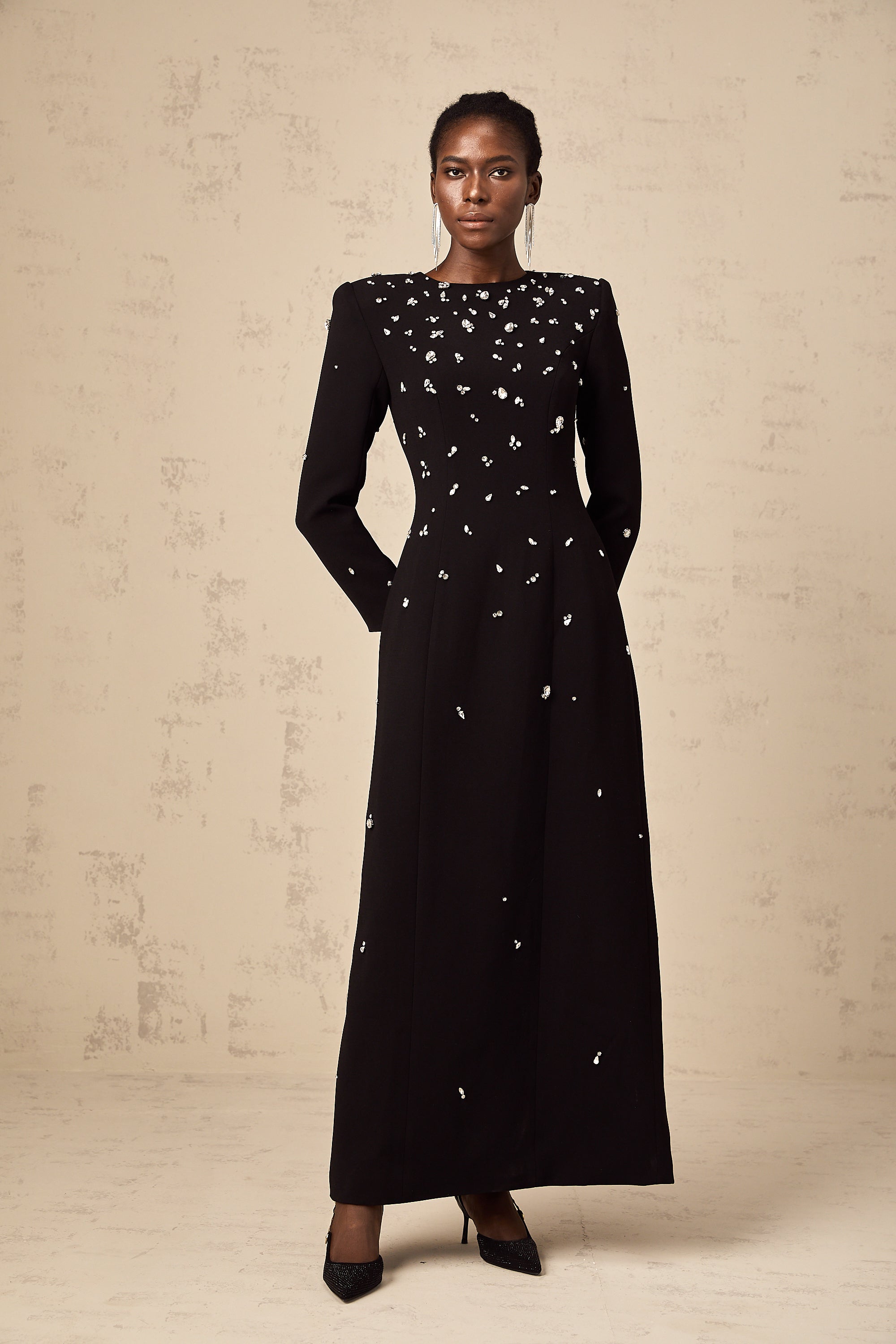 Imelda black crystal-embellished maxi dress (Final Sale-US Only)