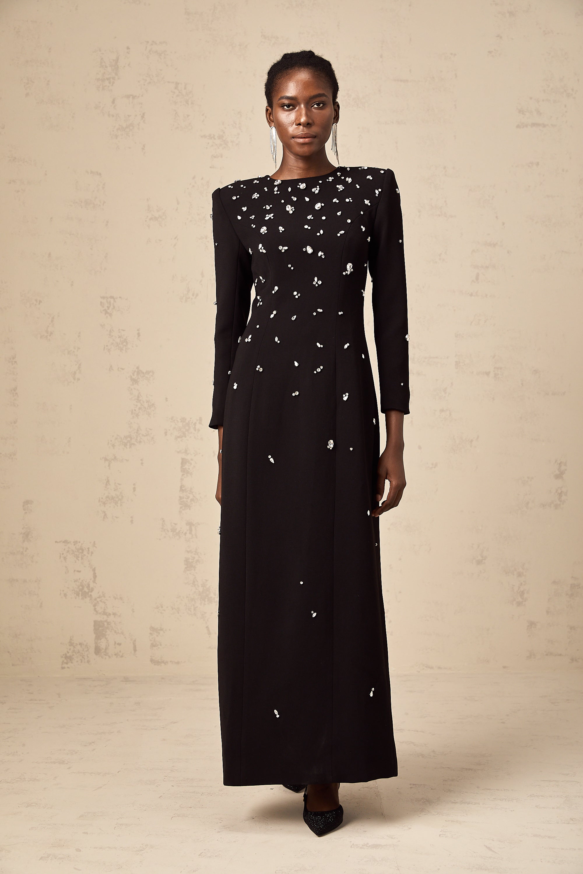 Imelda black crystal-embellished maxi dress (Final Sale-US Only)