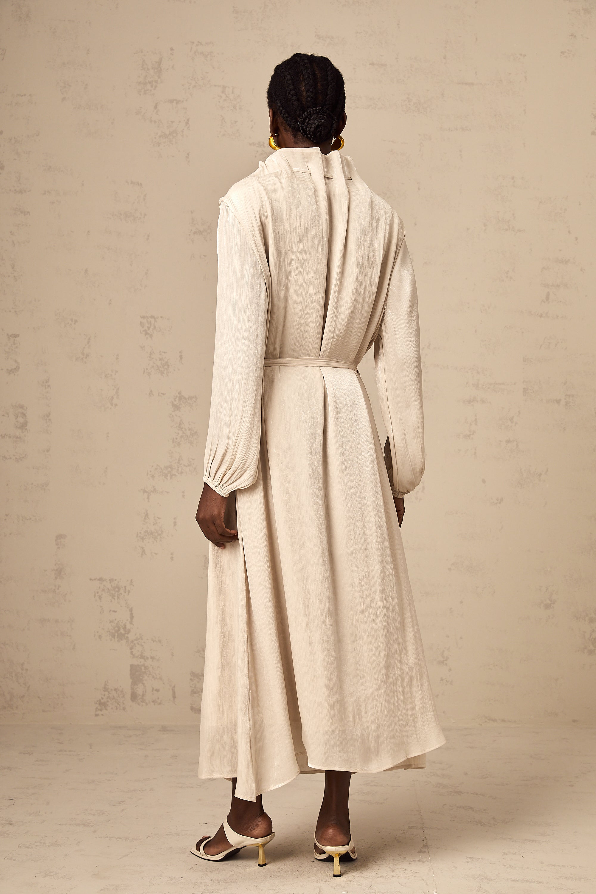 Agata self-tie tulle midi dress