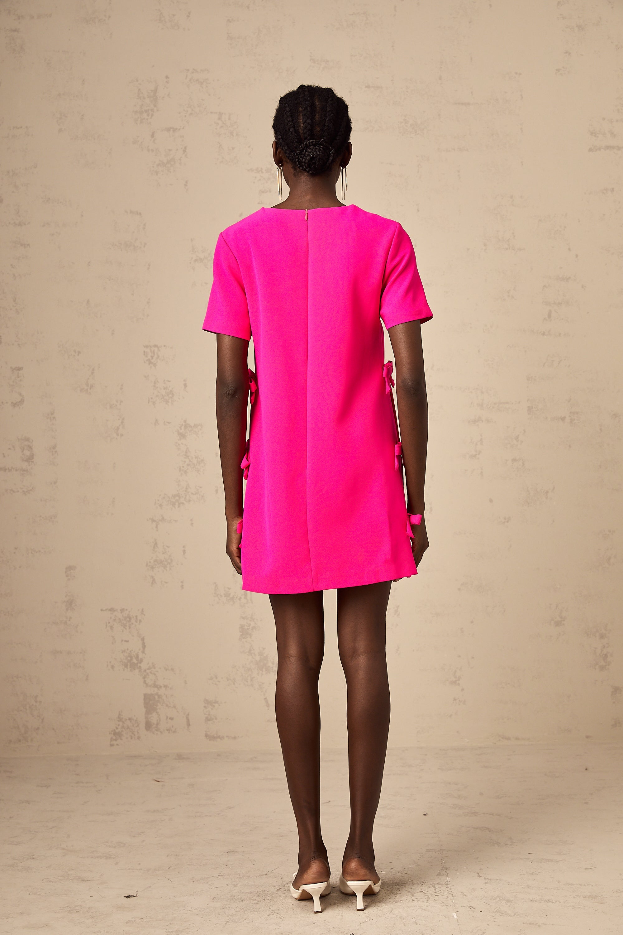 Chanelle pink bow-detail mini dress (Final Sale-US Only)