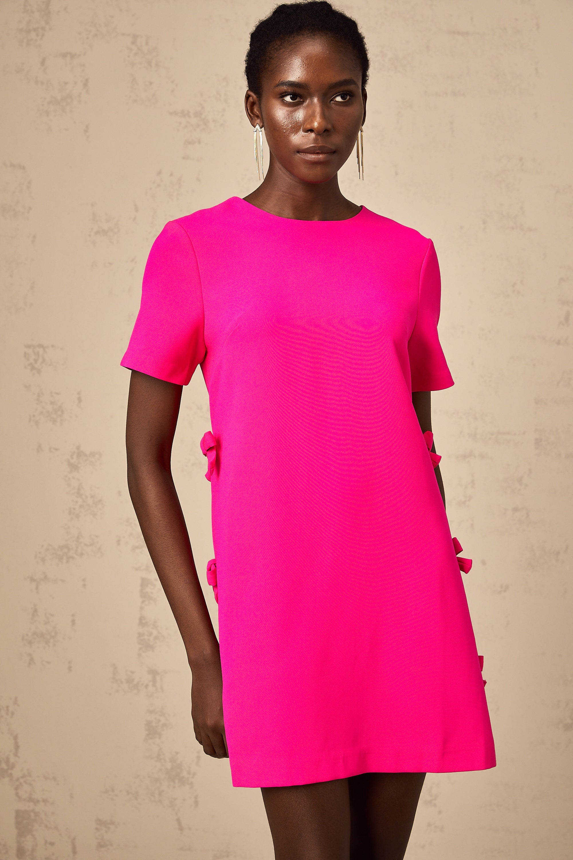 Chanelle pink bow-detail mini dress (Final Sale-US Only)