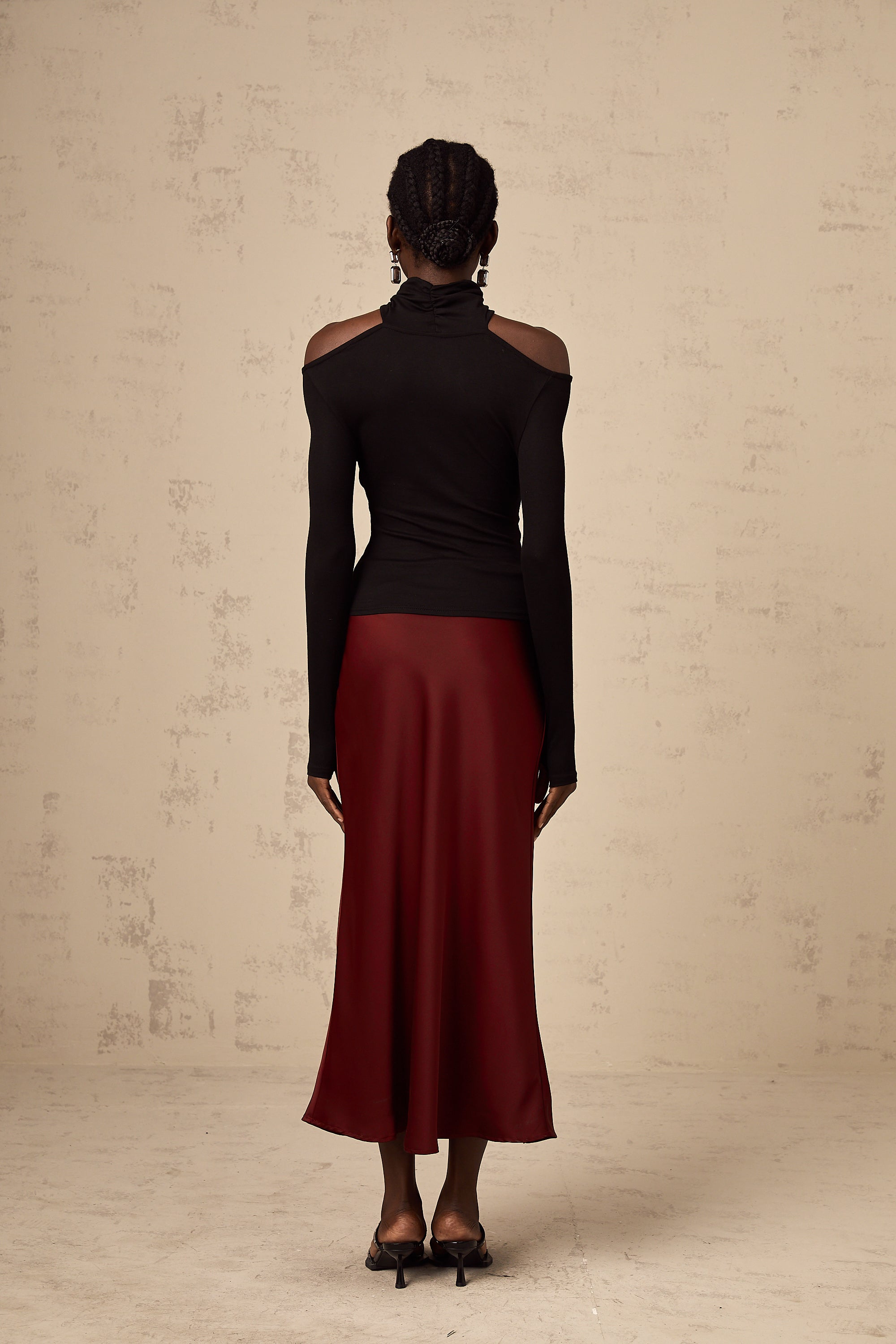 Odette black ruched stretch-jersey top (Final Sale)