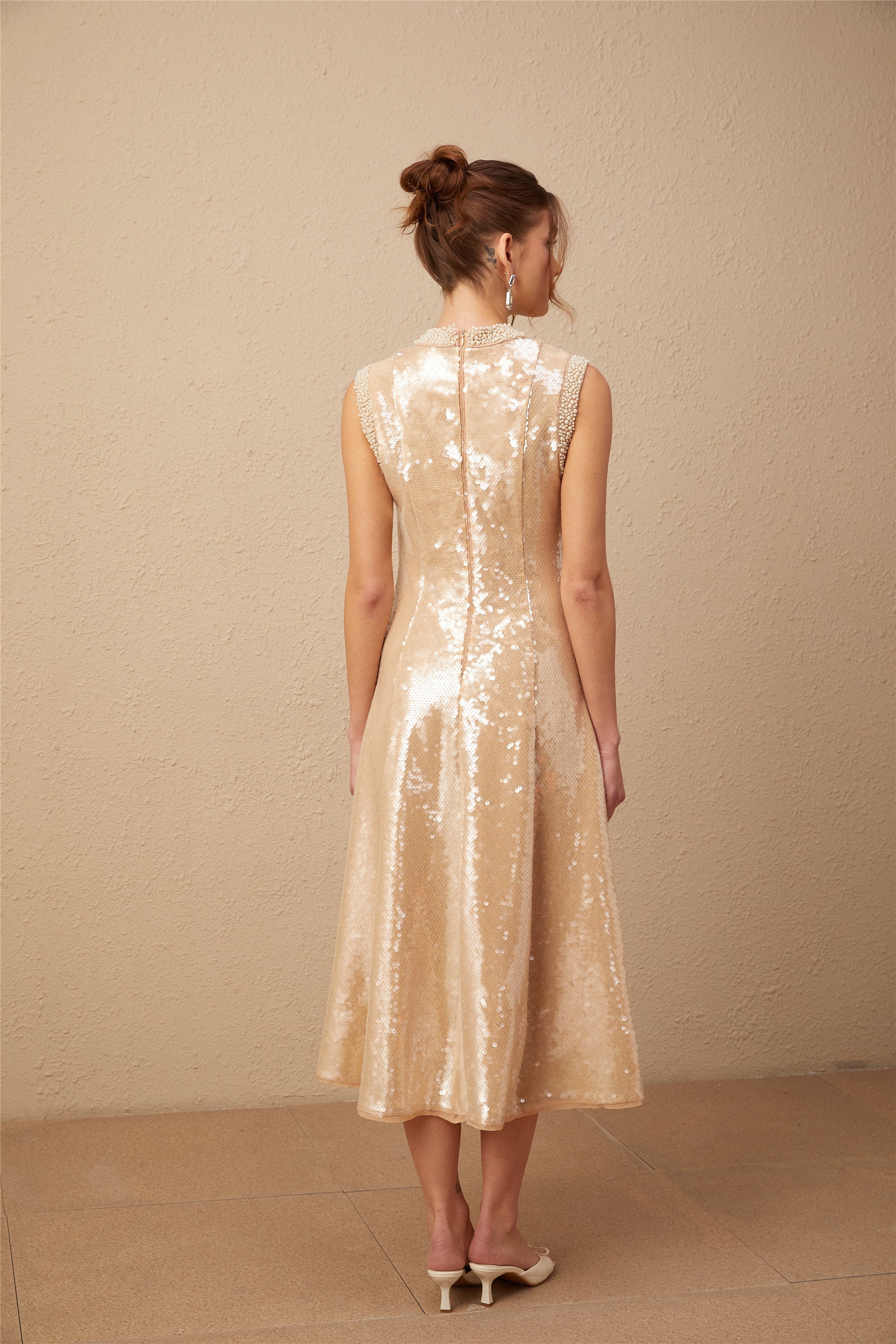 Ornella faux-pearl sequined midi dress (Final Sale-US Only)