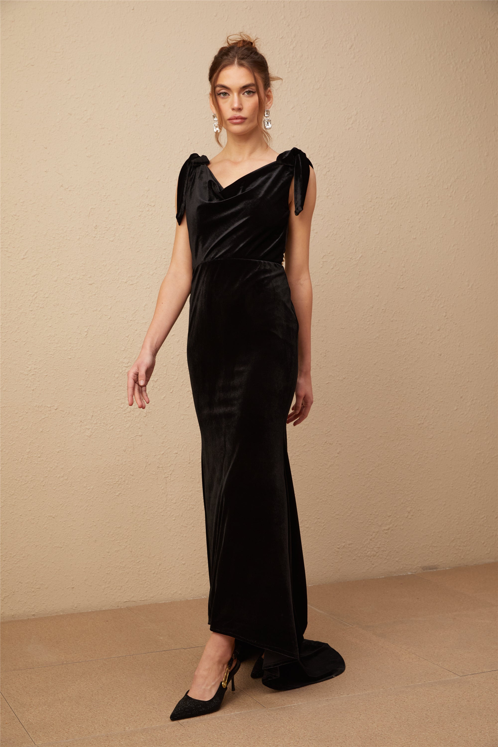 Audrey embellished velvet open-back maxi dress (Final Sale)