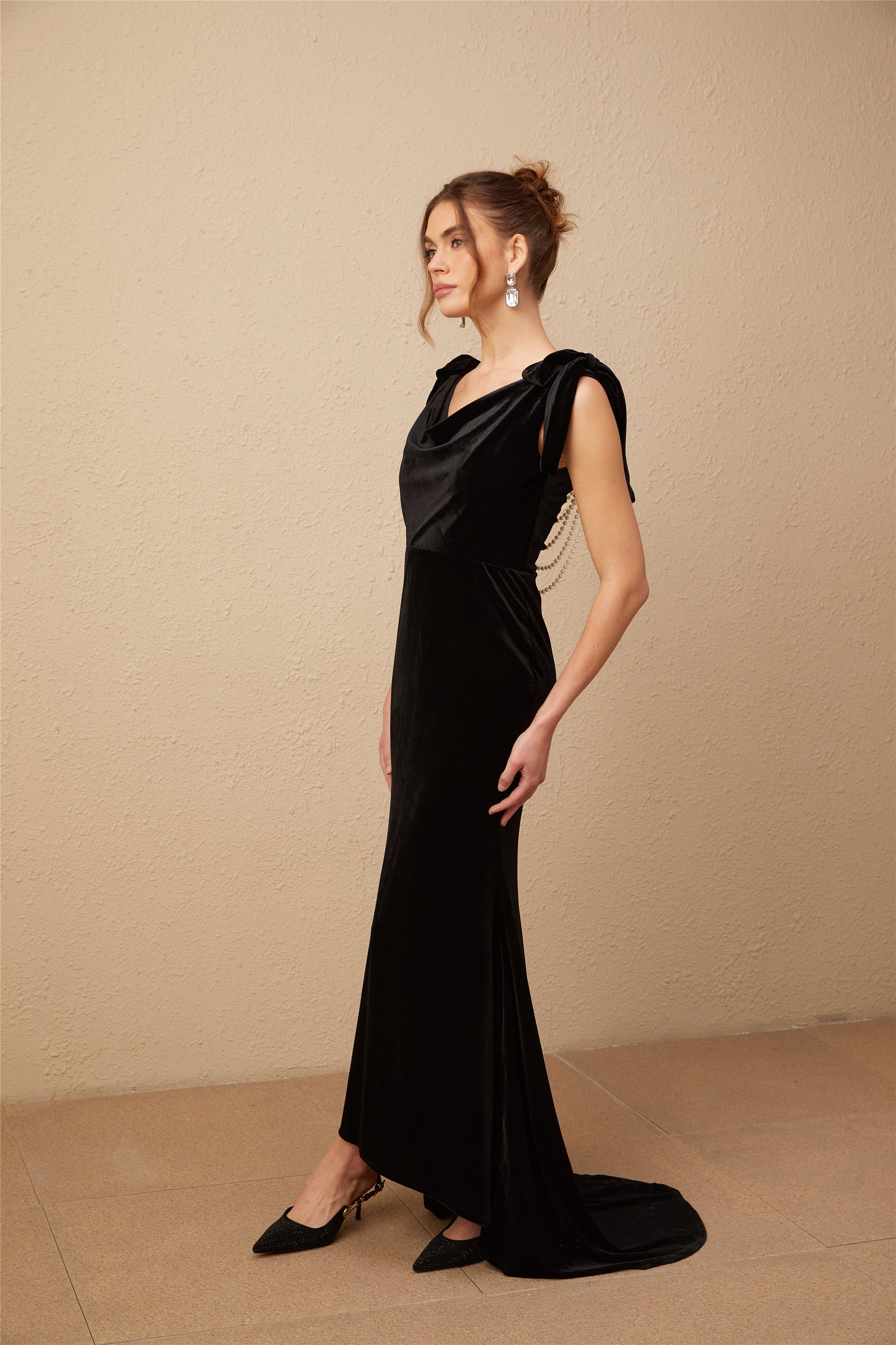 Audrey embellished velvet open-back maxi dress (Final Sale-US Only)