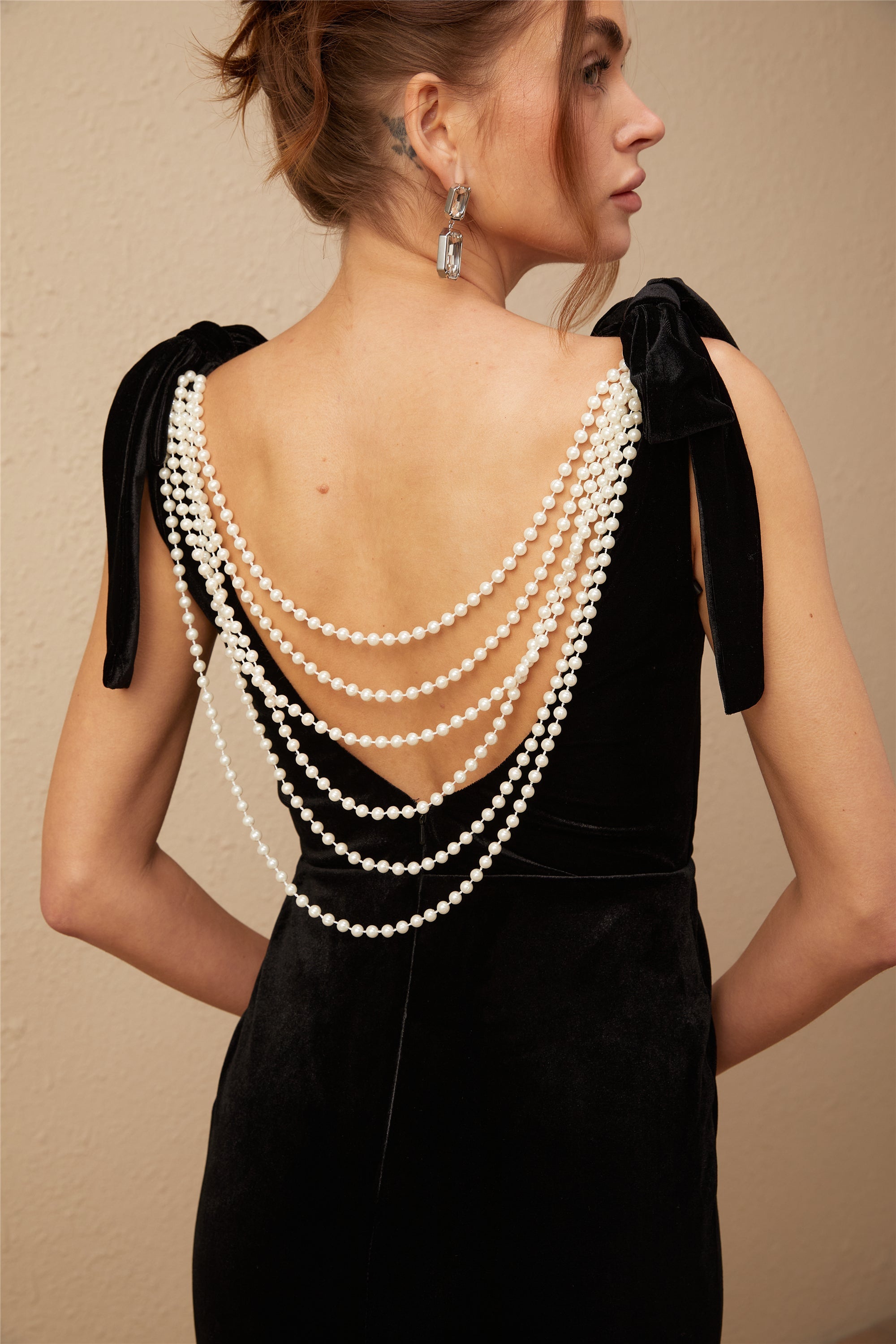 Audrey embellished velvet open-back maxi dress (Final Sale-US Only)