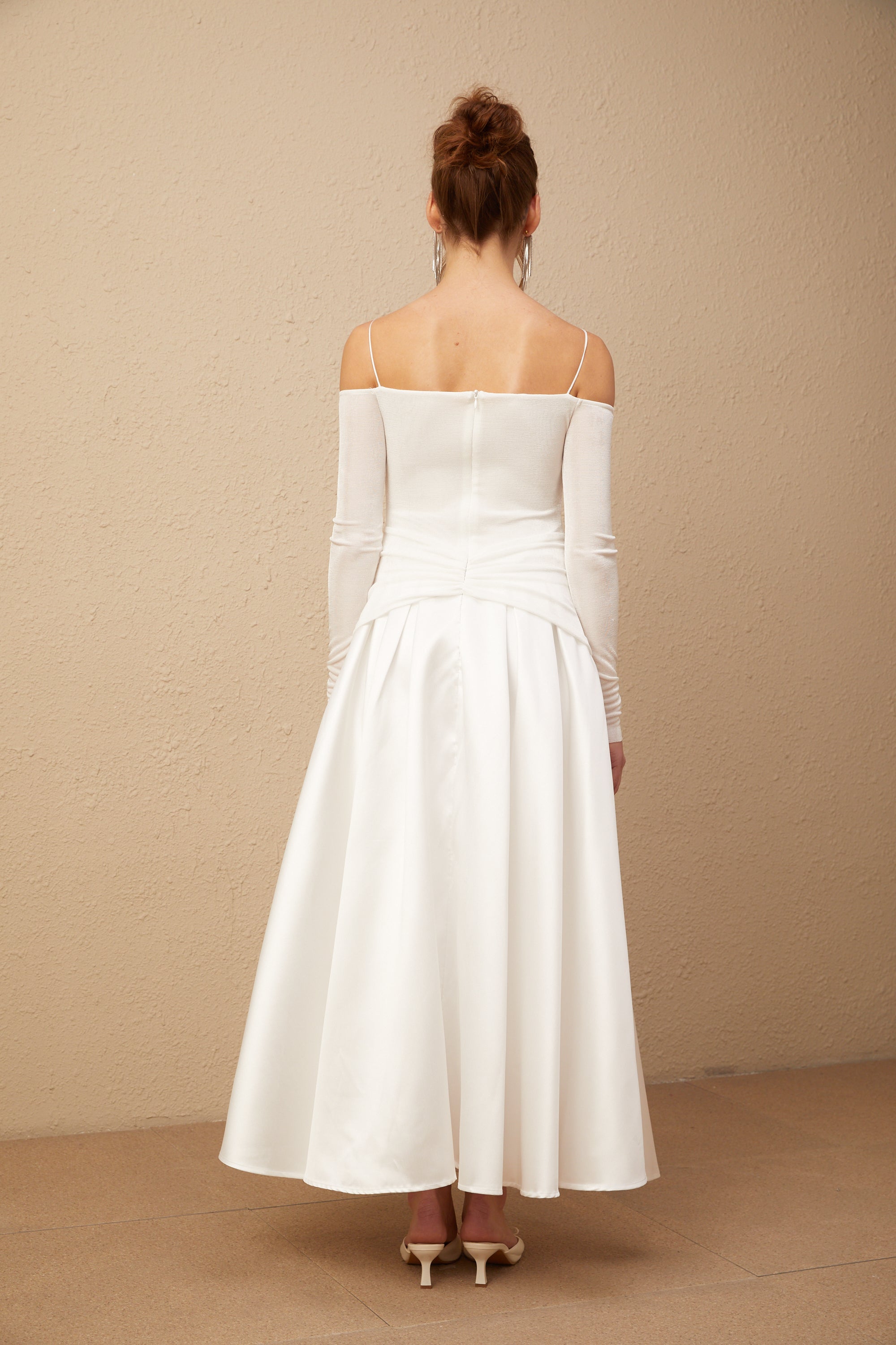 Nadine off-shoulder panelled maxi dress in White (Final Sale-US Only)