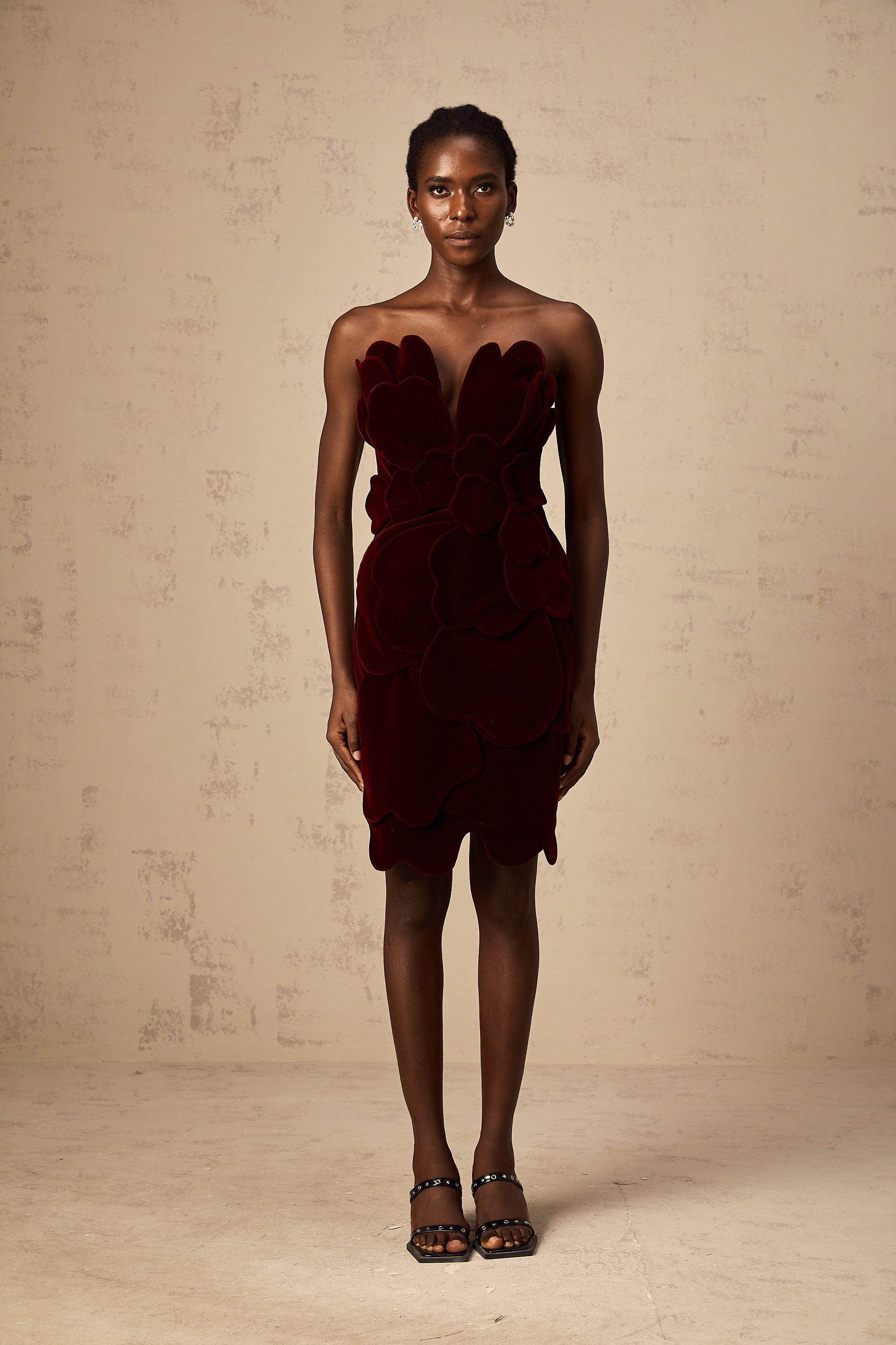 Maïwenn red floral-appliqué velvet mini dress (Final Sale-US Only)