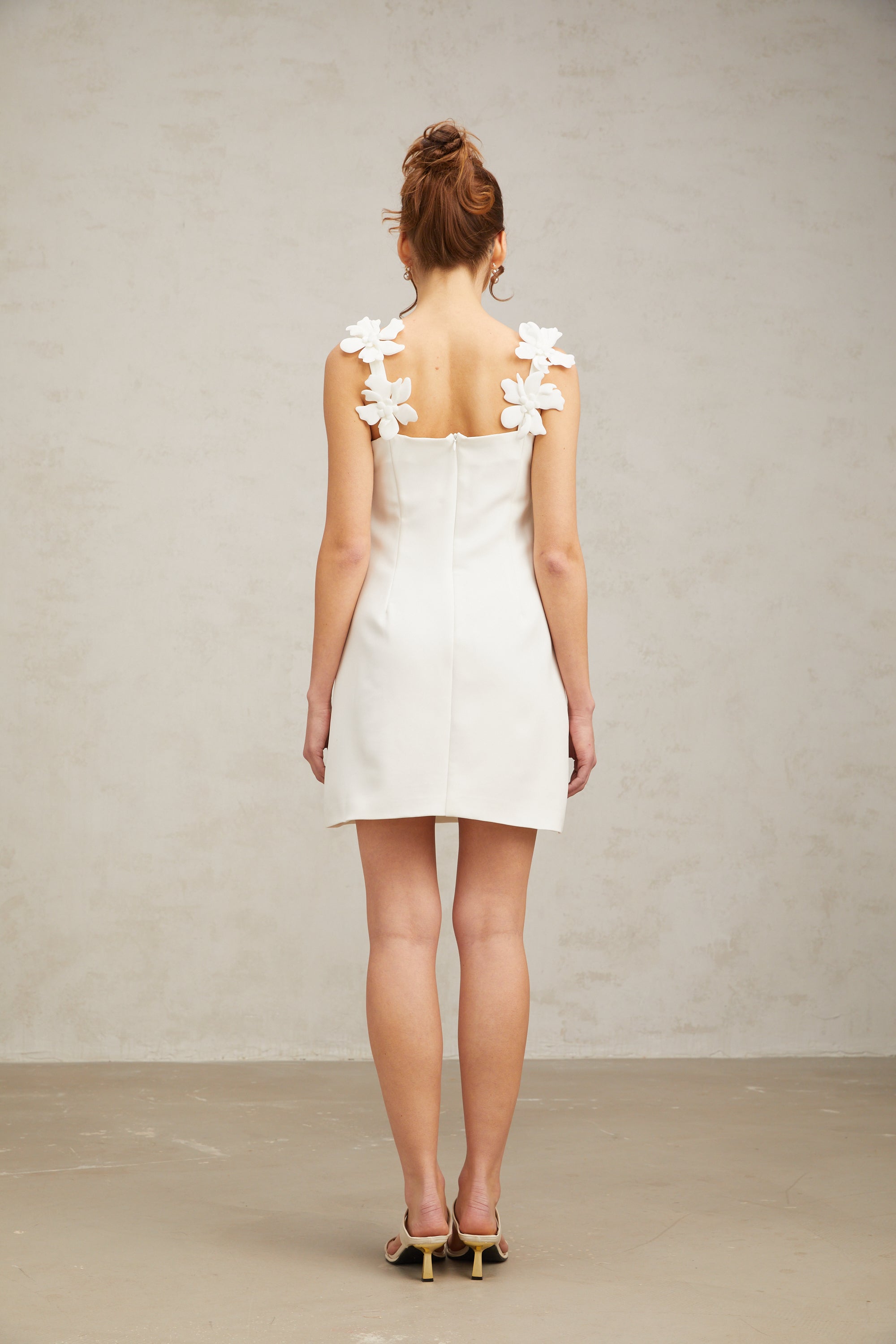 Clémence white faux-flower mini dress (Final Sale-US Only)
