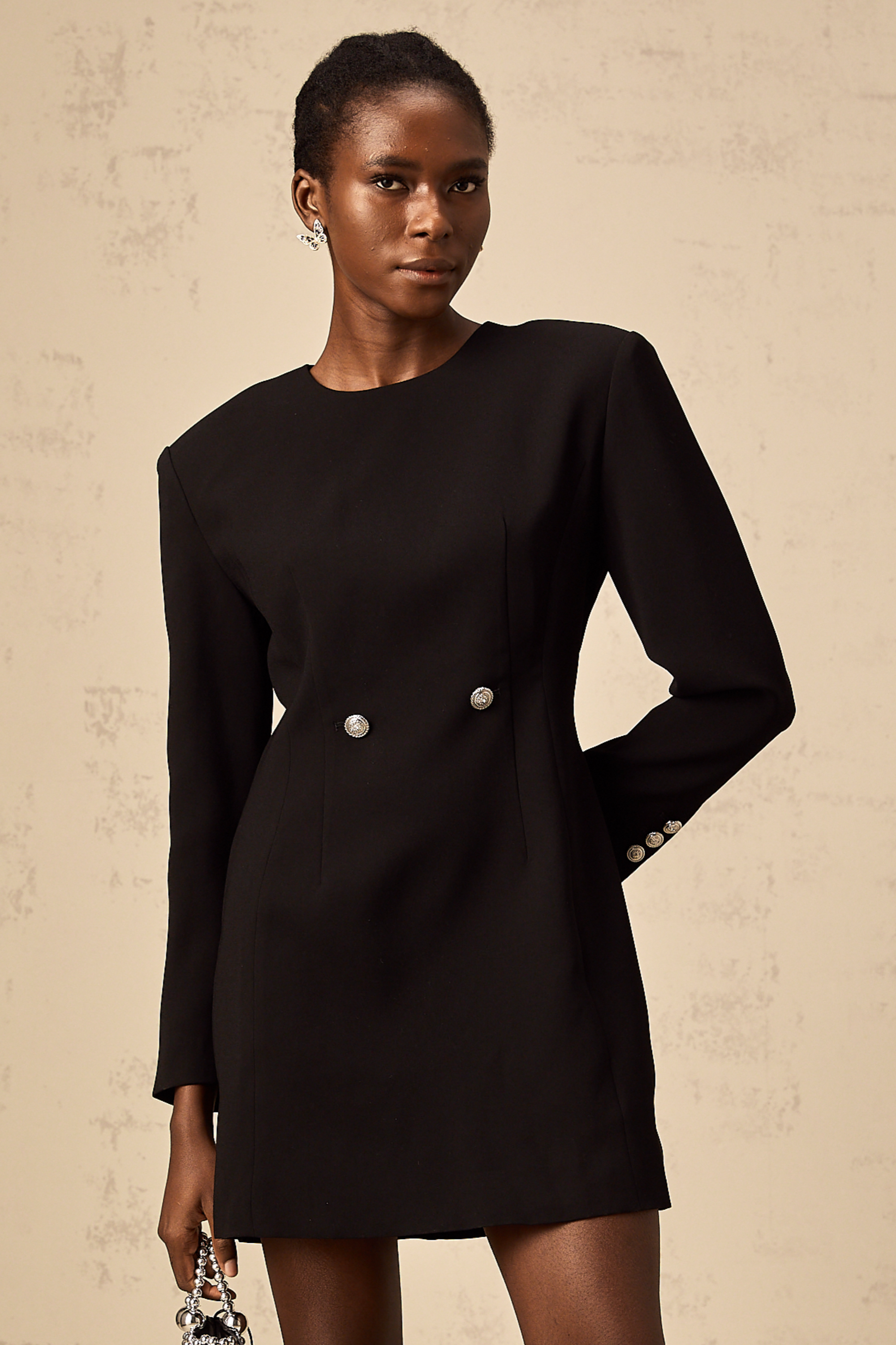 Magali black hourglass mini dress (Final Sale)