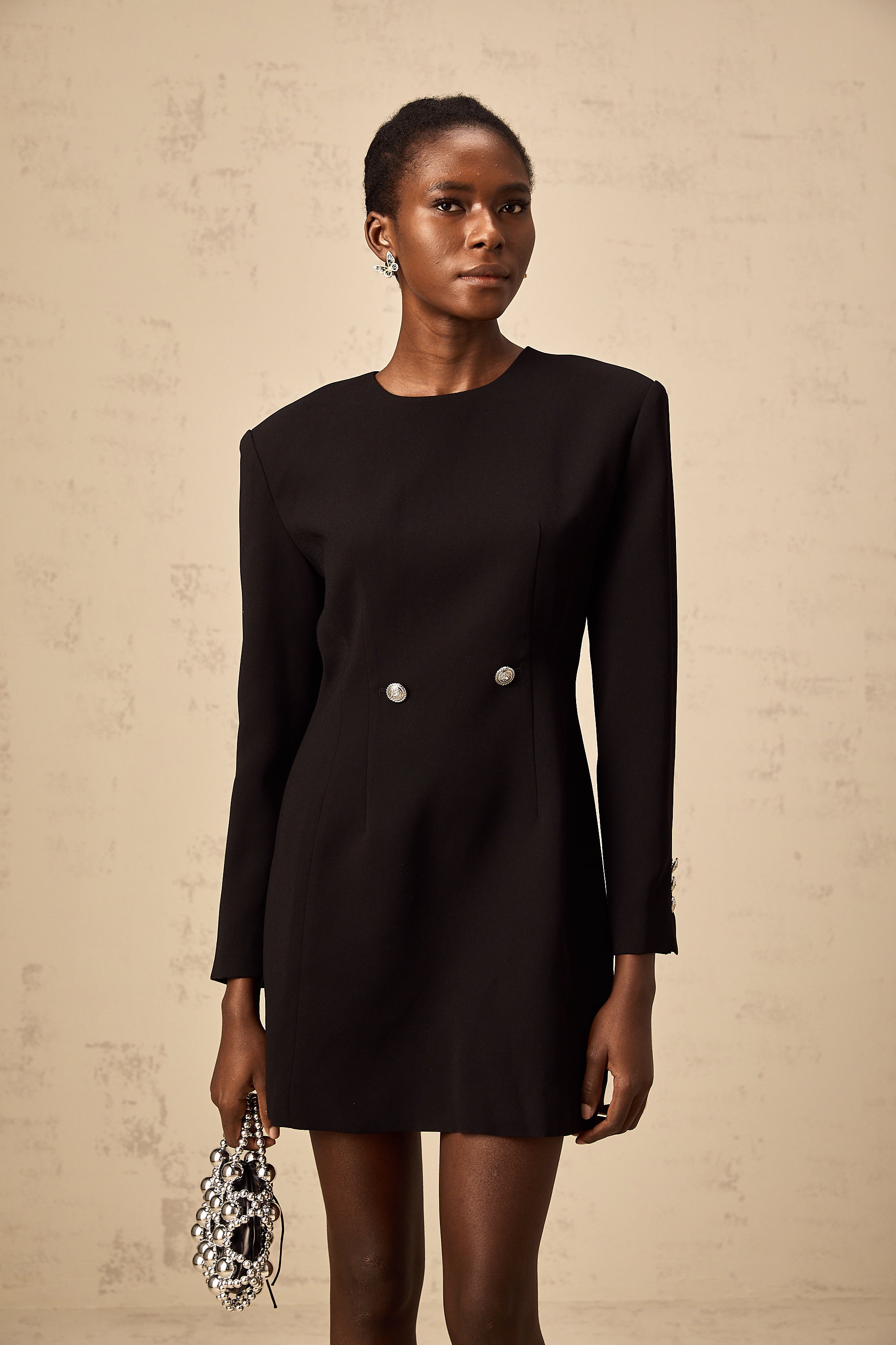 Magali black hourglass mini dress (Final Sale)