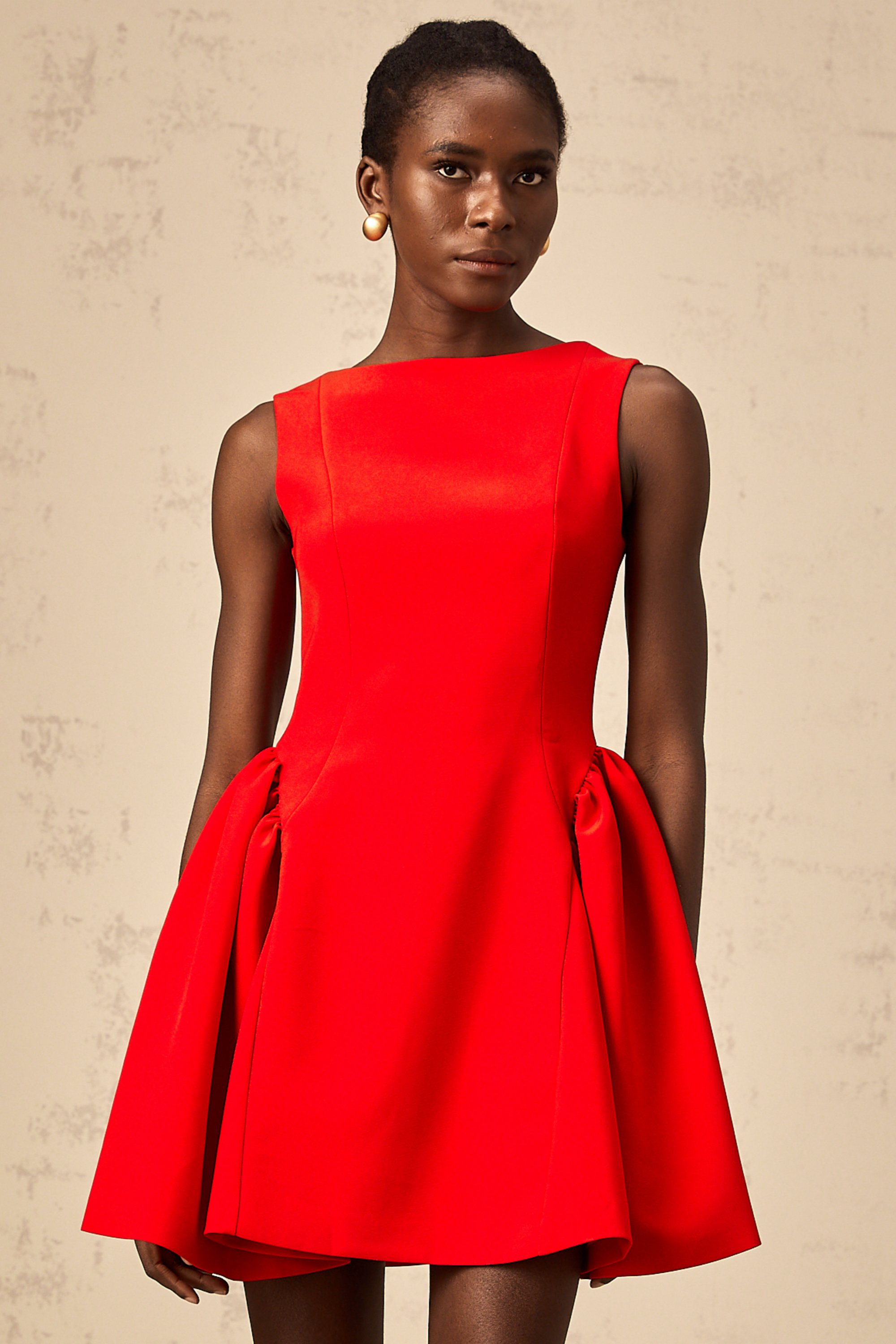 Yulia red sleeveless flared mini dress (Final Sale-US Only)