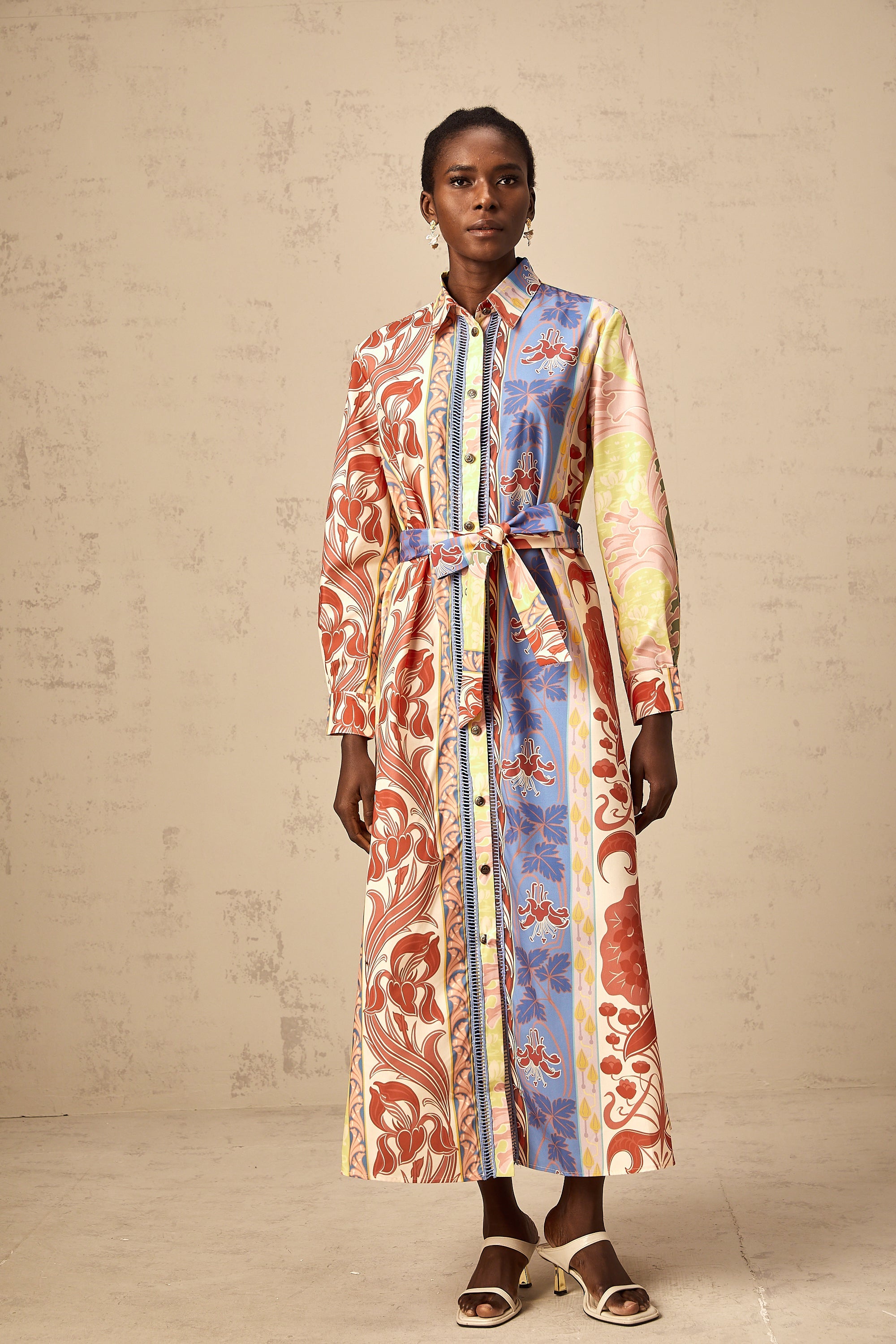 Ursula floral-print poplin midi shirt dress (US Only)