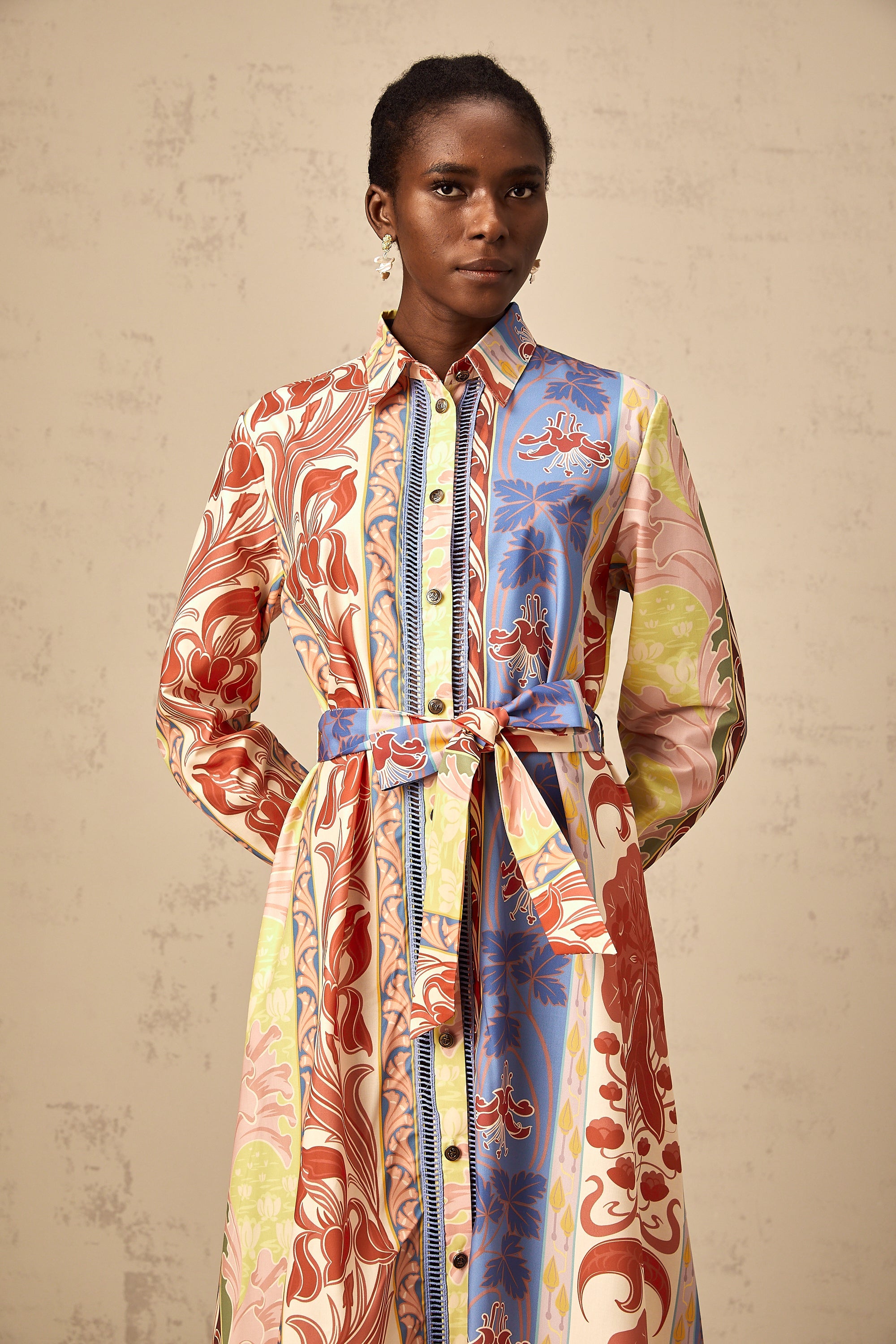 Ursula floral-print poplin midi shirt dress (US Only)