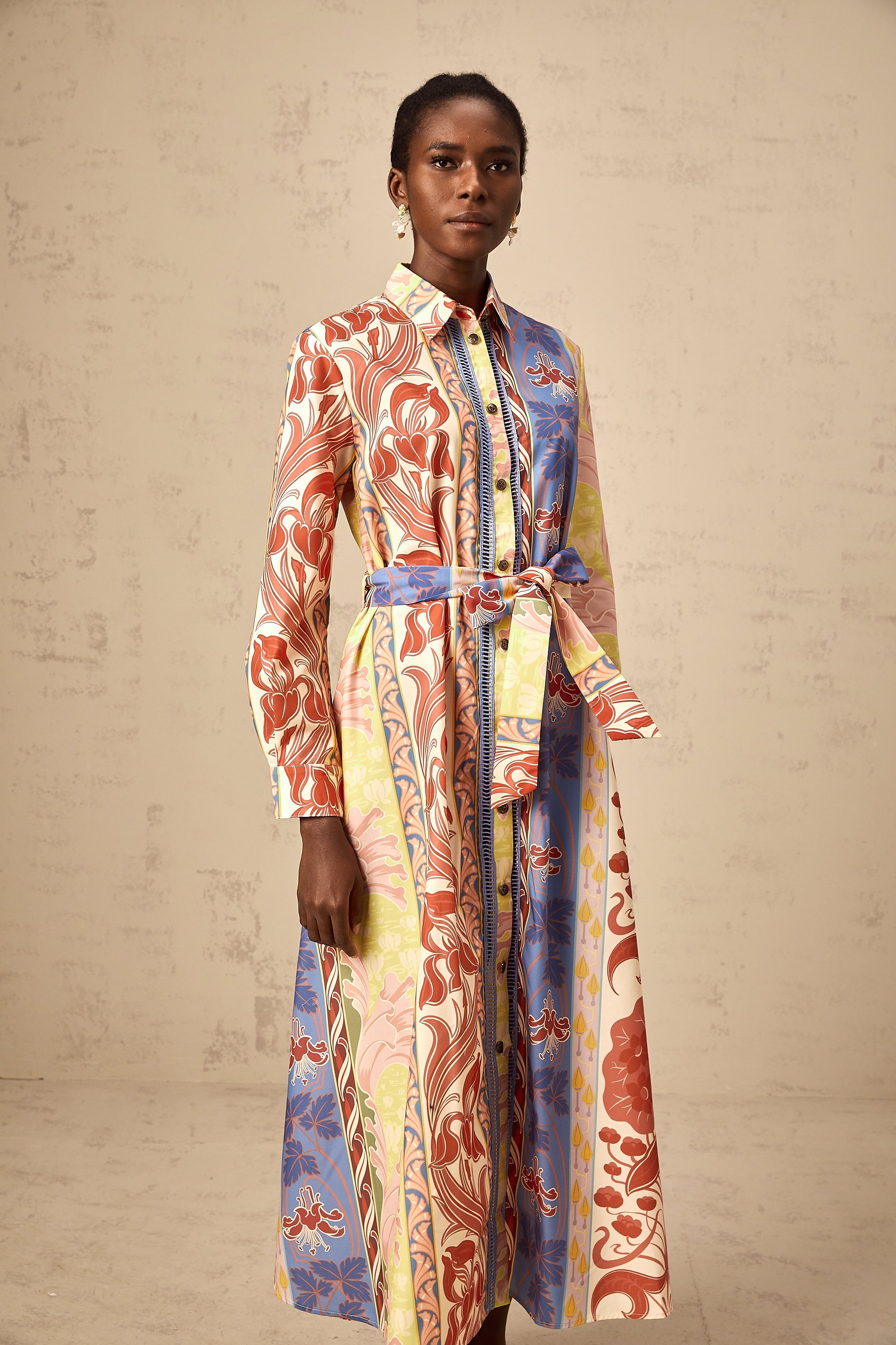 Ursula floral-print poplin midi shirt dress (US Only)