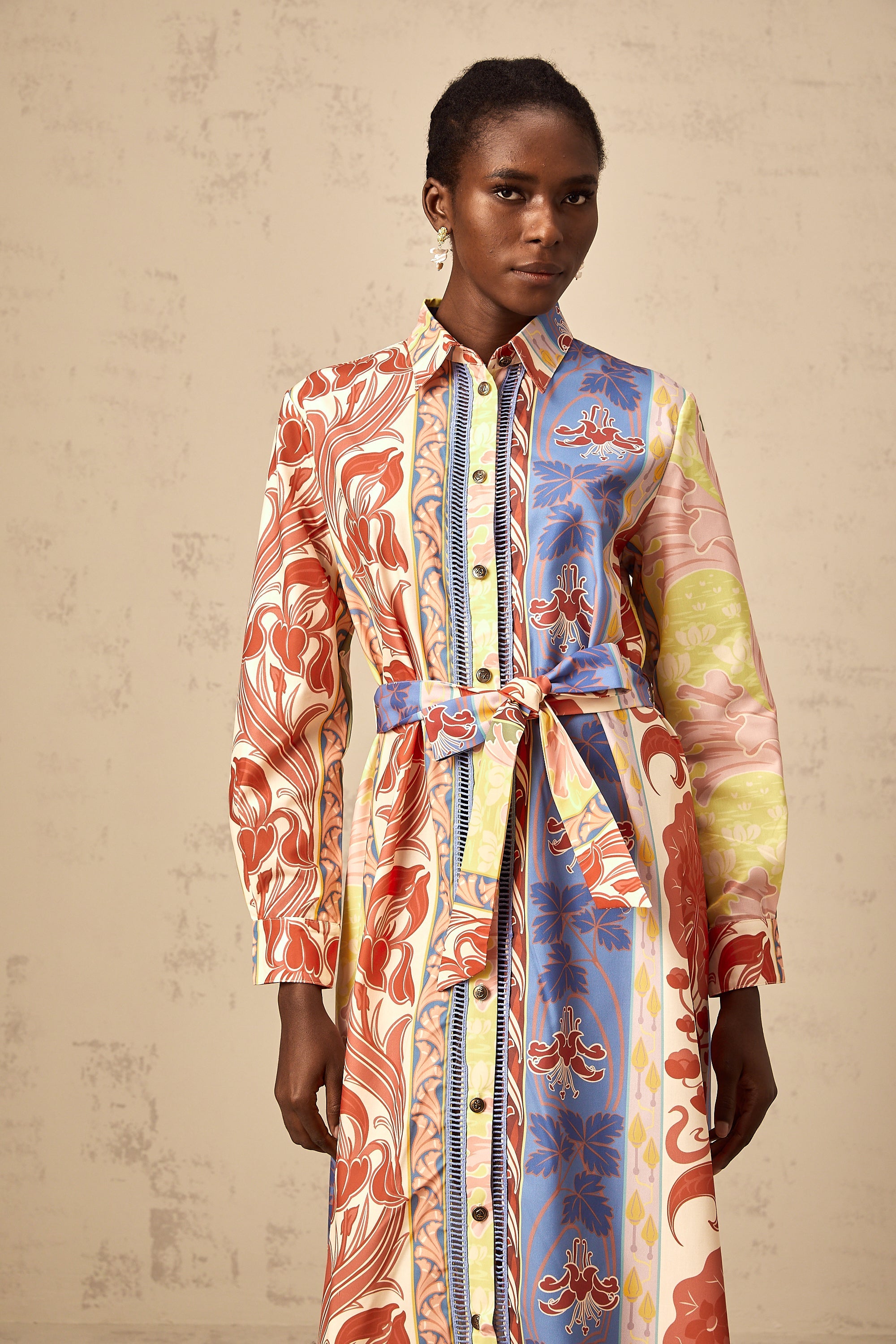 Ursula floral-print poplin midi shirt dress (US Only)