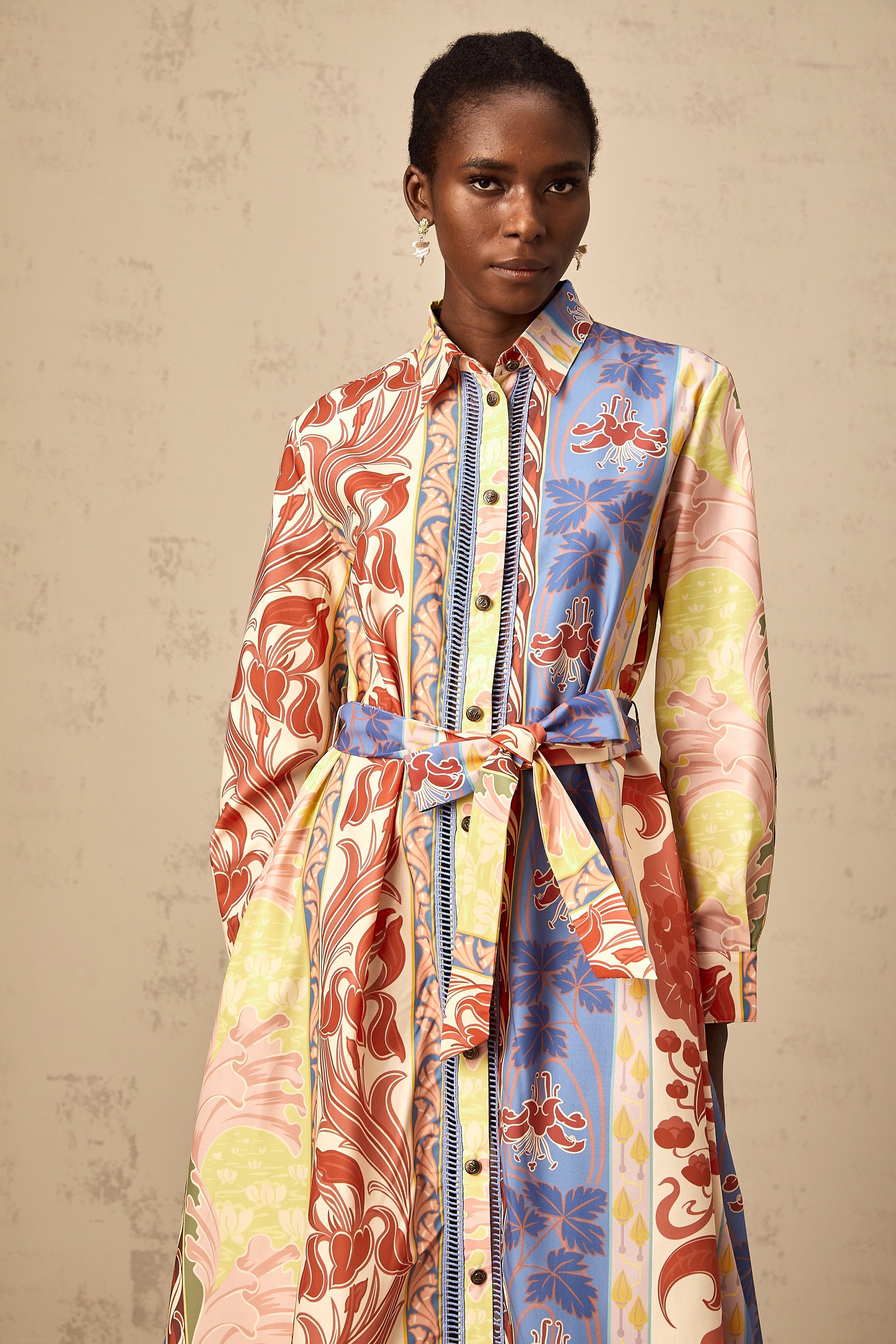 Ursula floral-print poplin midi shirt dress (US Only)