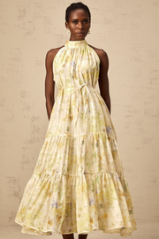 Ulani floral-print sleeveless midi dress in Yellow (Final Sale-US Only)