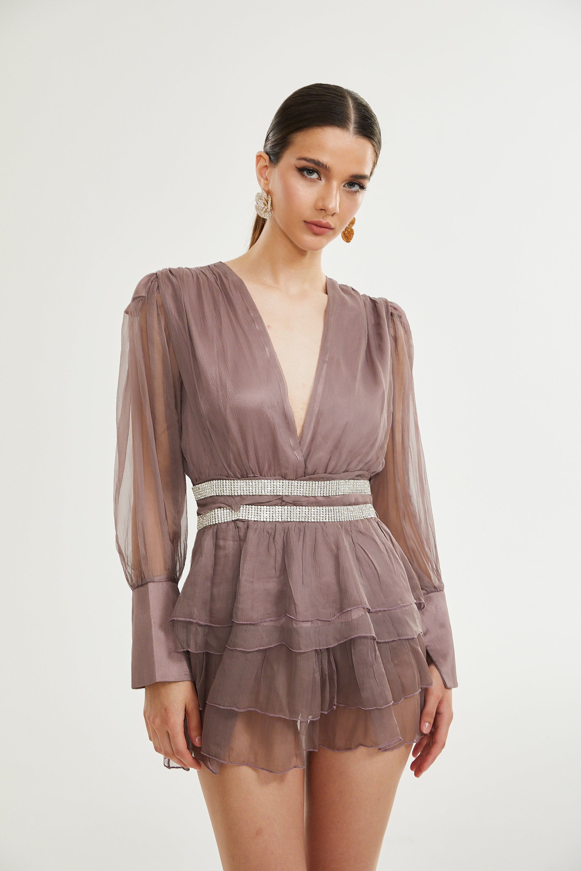 Ellica crystal-embellished silk mini dress (US Only)