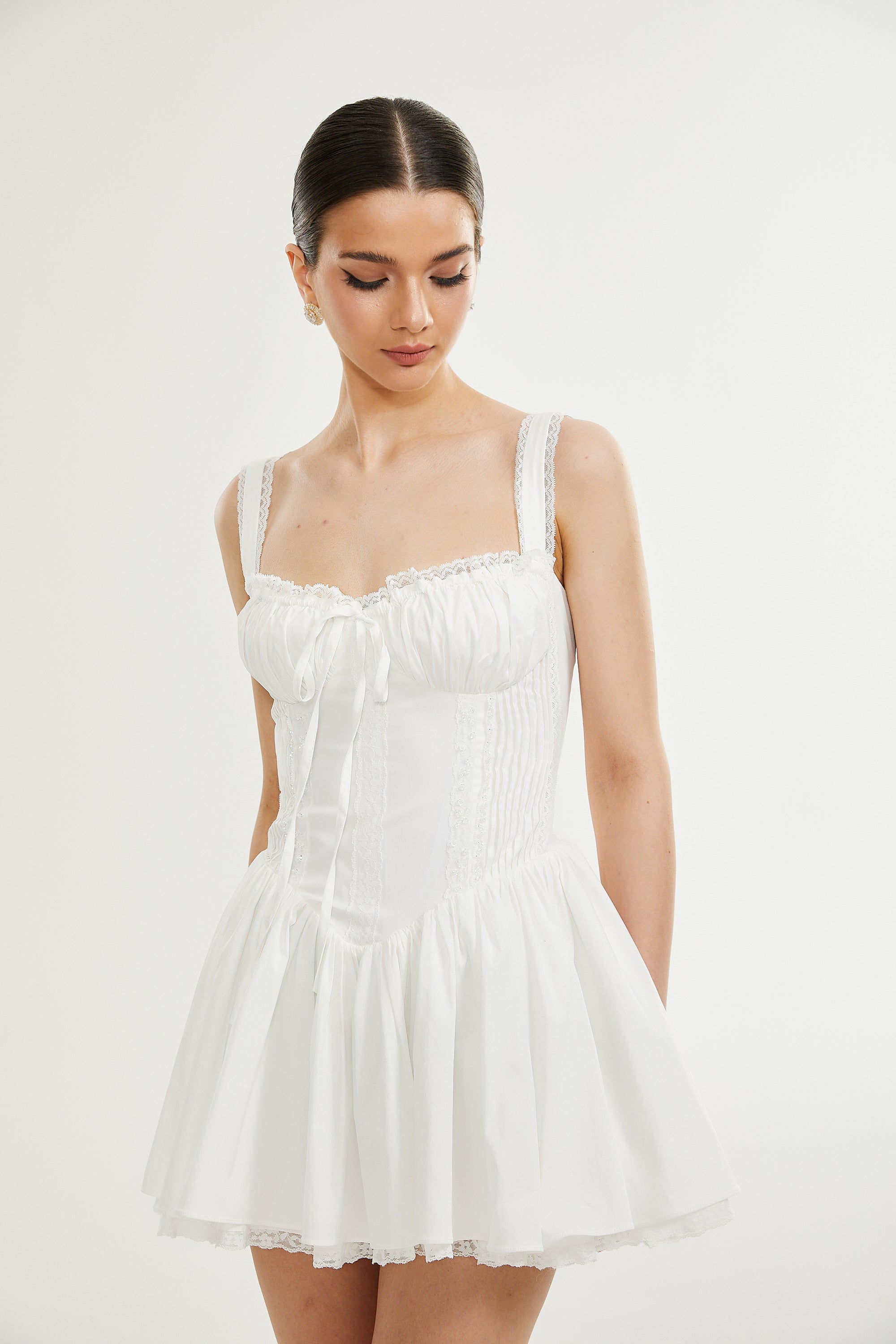Camille white corset mini dress