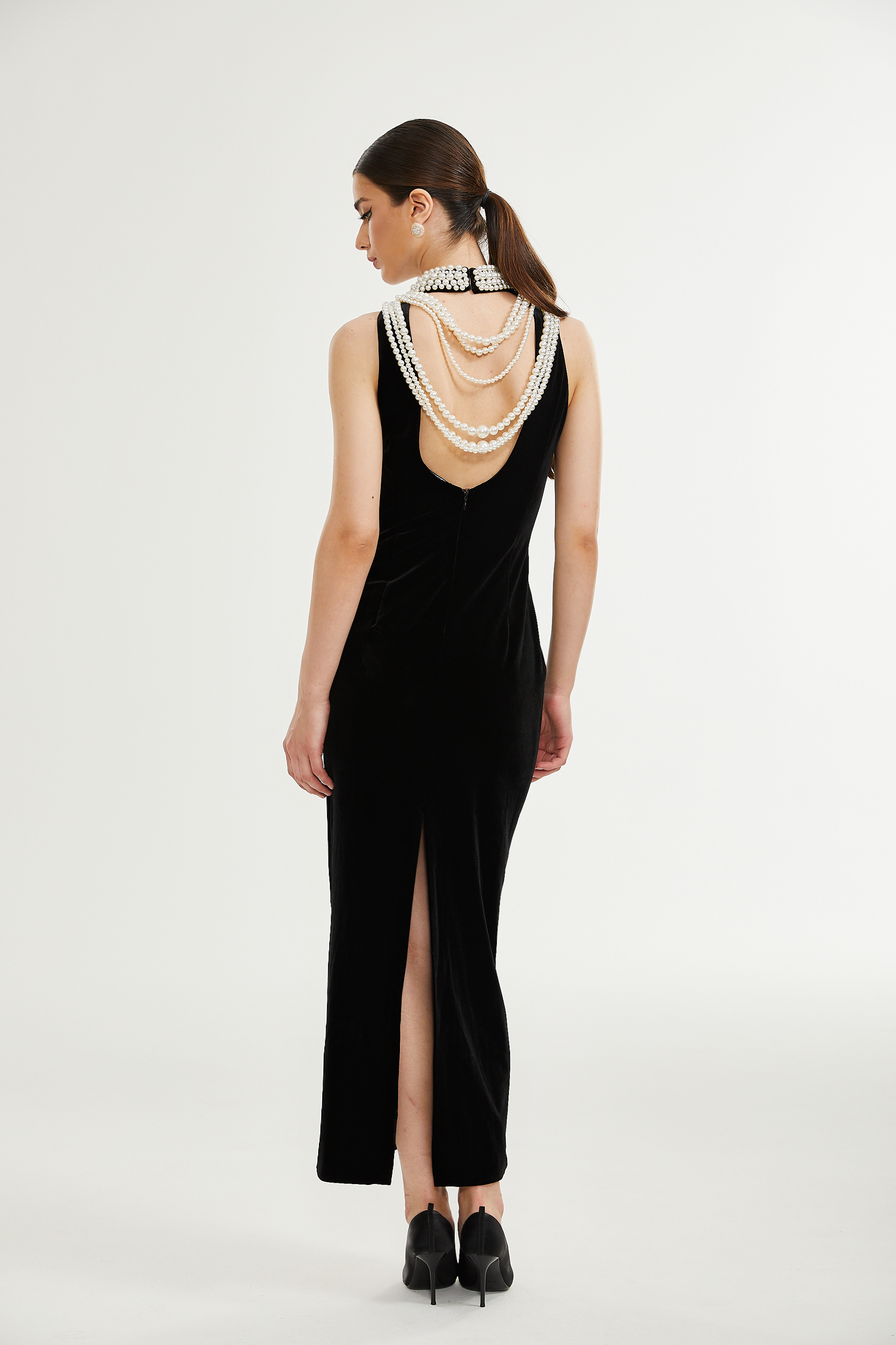 Lucena faux pearl-embellished velvet dress (Final Sale-US Only)