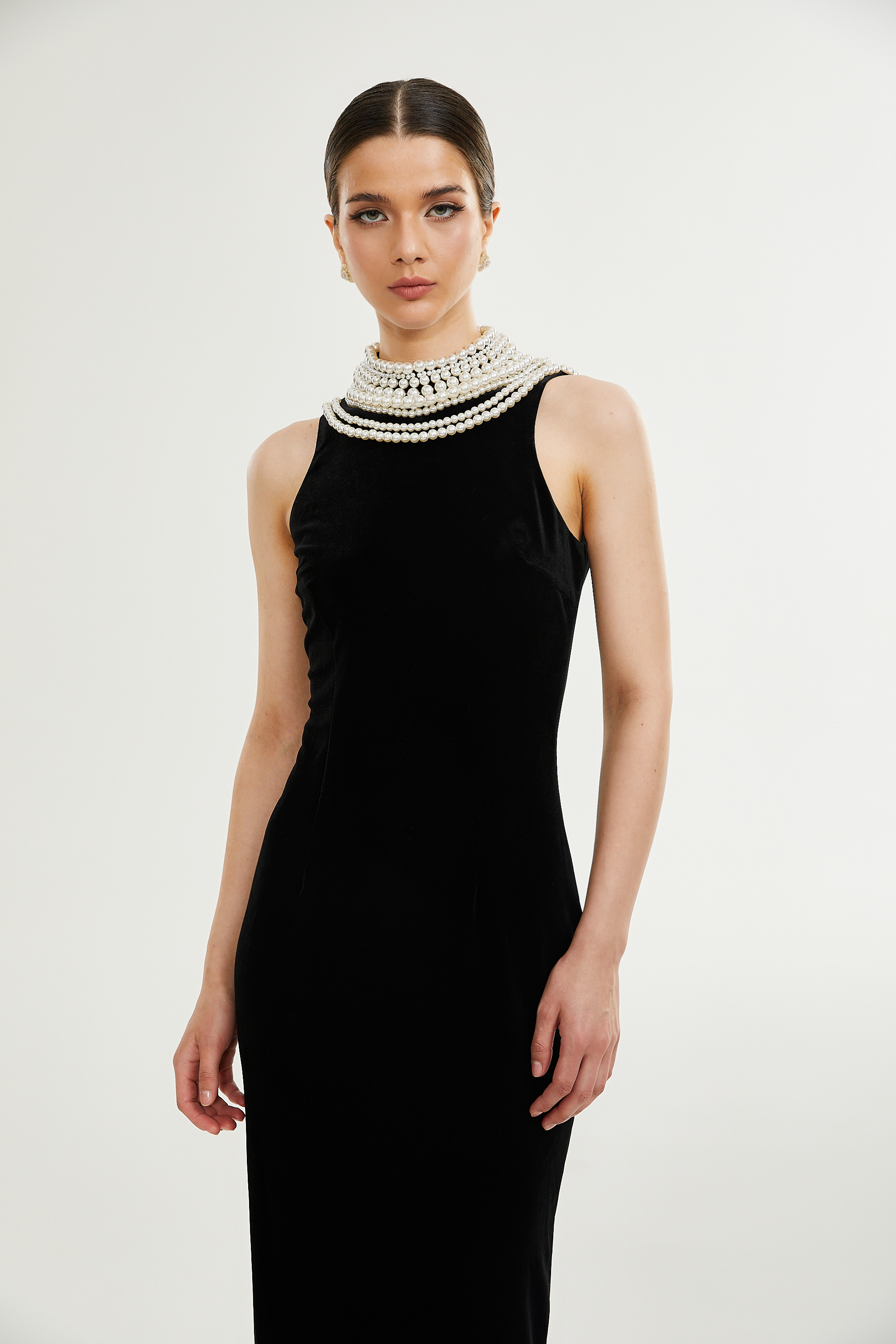 Lucena faux pearl-embellished velvet dress (Final Sale-US Only)