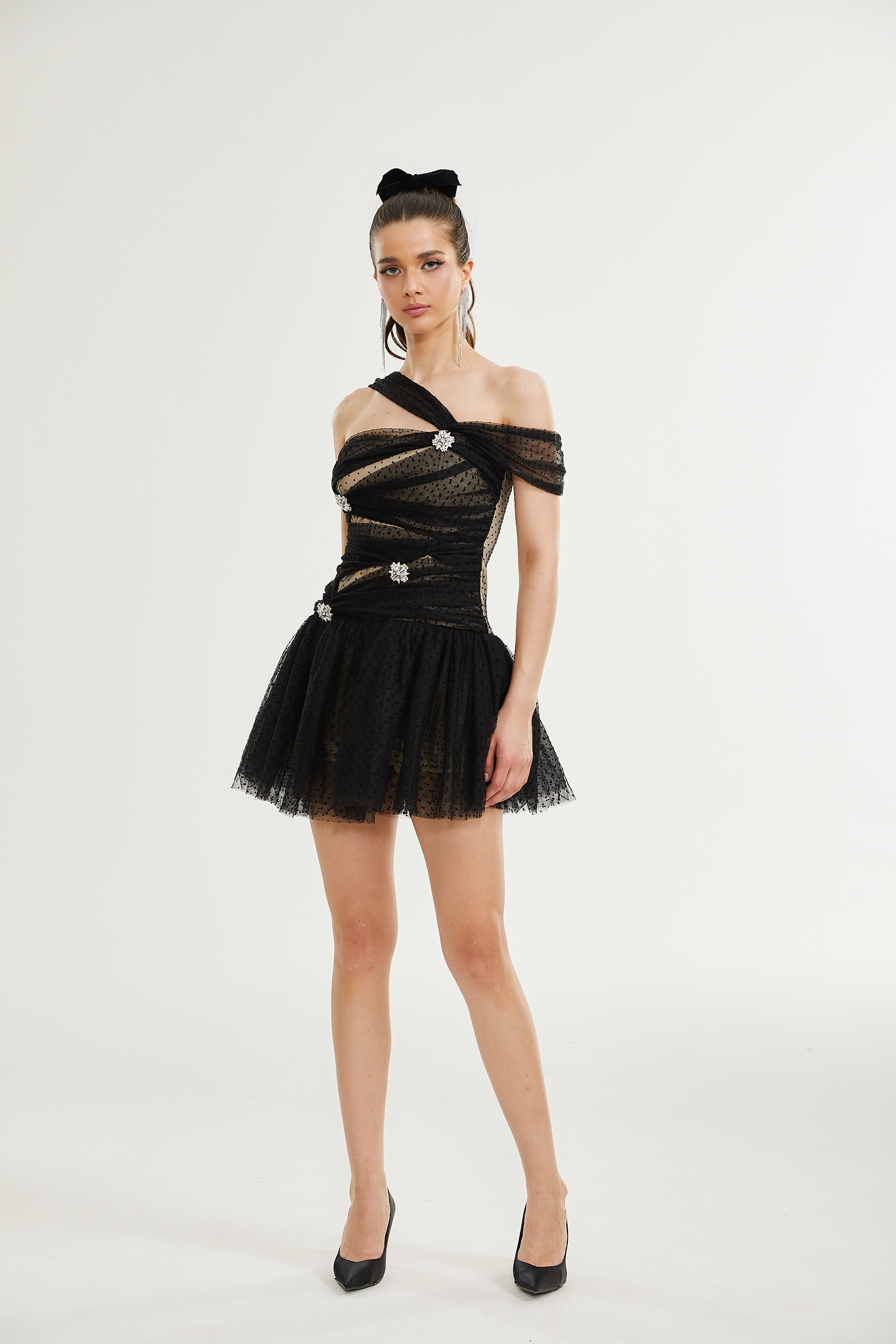 Hameda polka-dot tulle mini dress (US Only)
