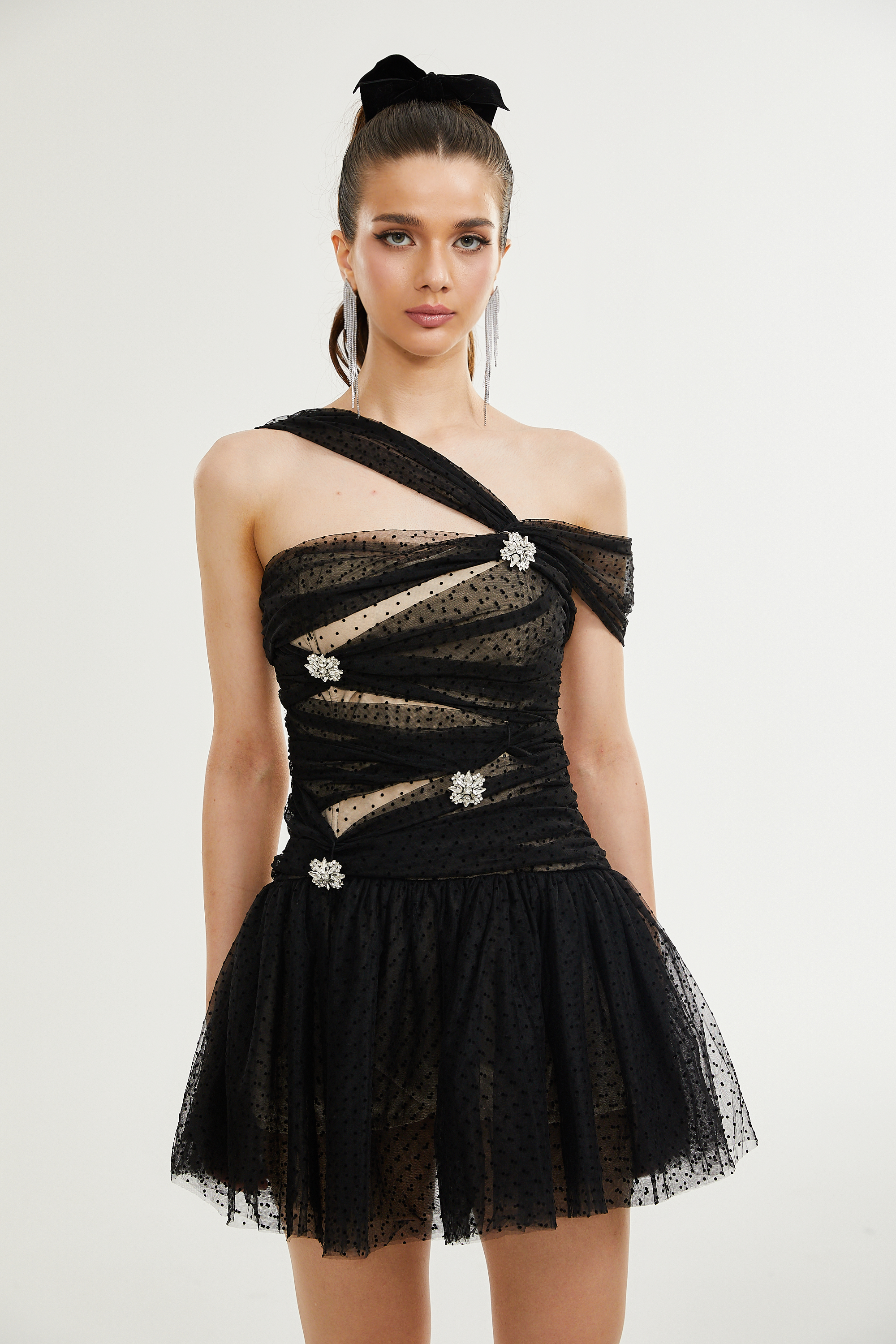 Hameda polka-dot tulle mini dress (US Only)
