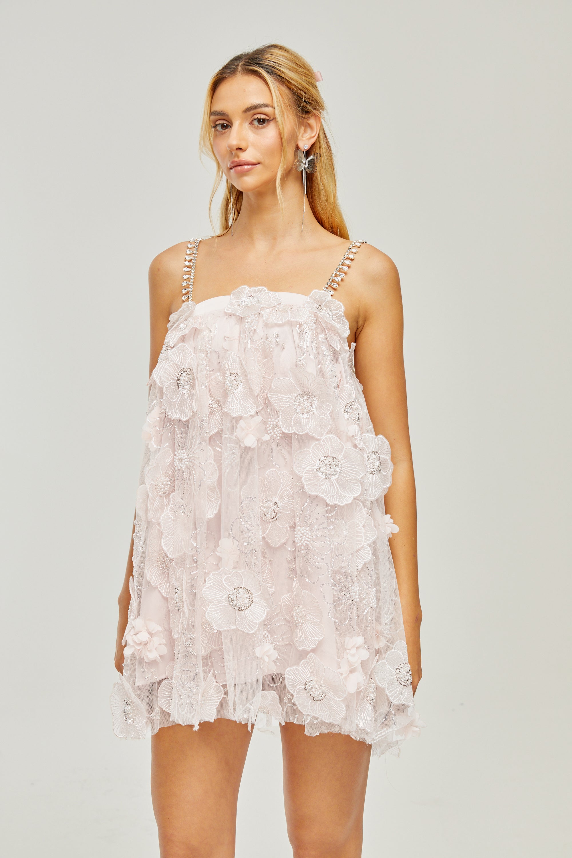 Valérie crystal-embellished floral mini dress (Final Sale-US Only)