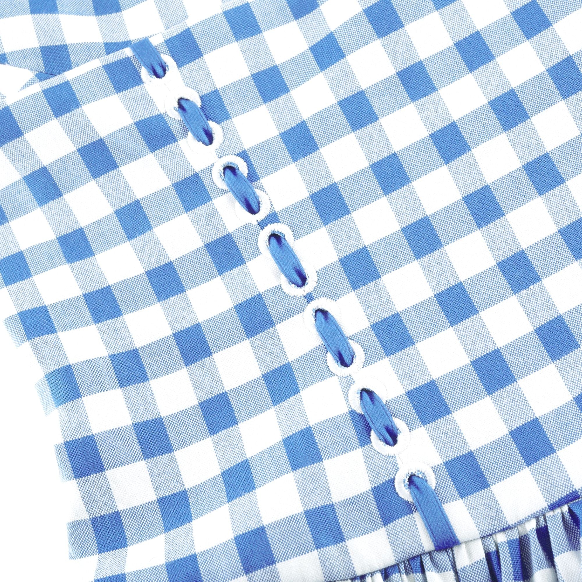 Diane blue gingham midi dress