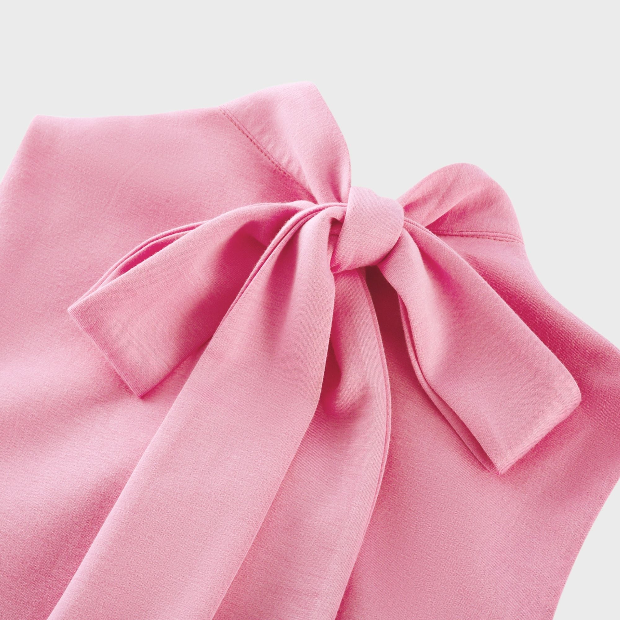 Magali Pink Sleeveless Maxi Dress with Faux Flower & Bow-Tie Embellishment (Final Sale-US Only)