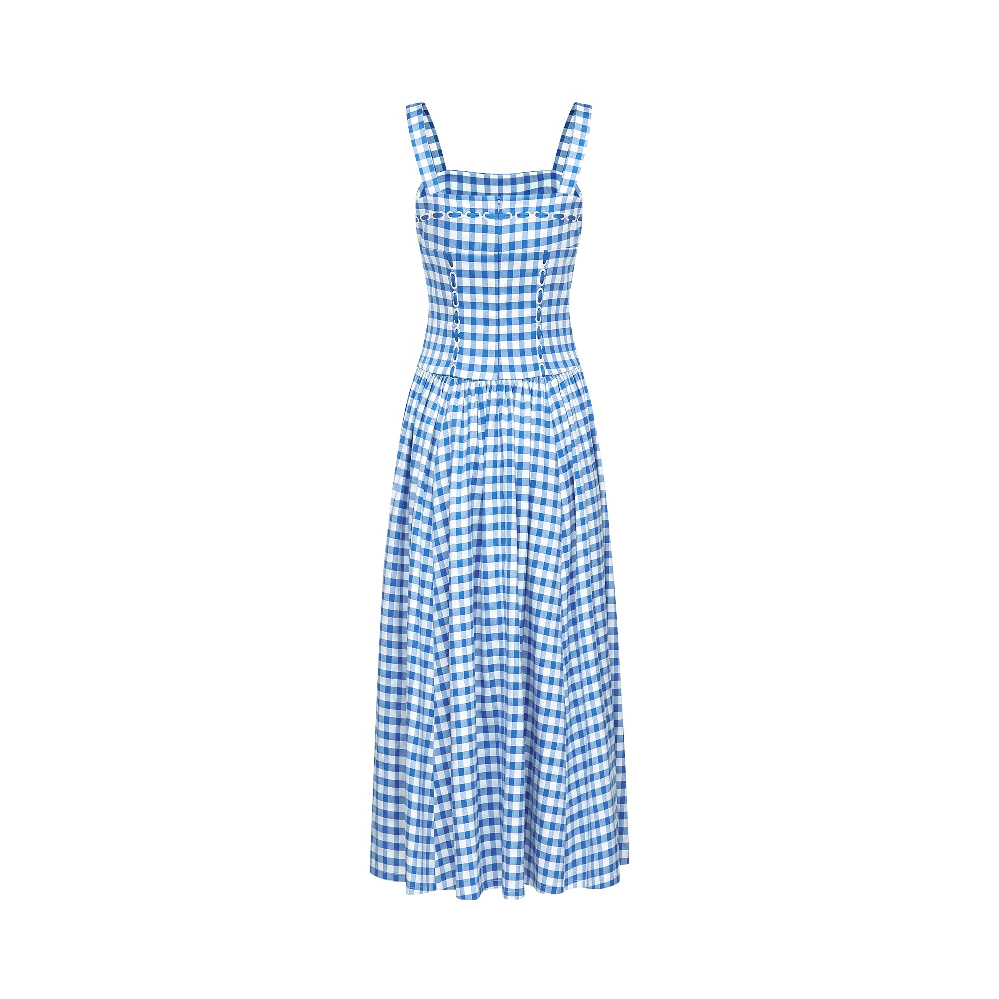 Diane blue gingham midi dress