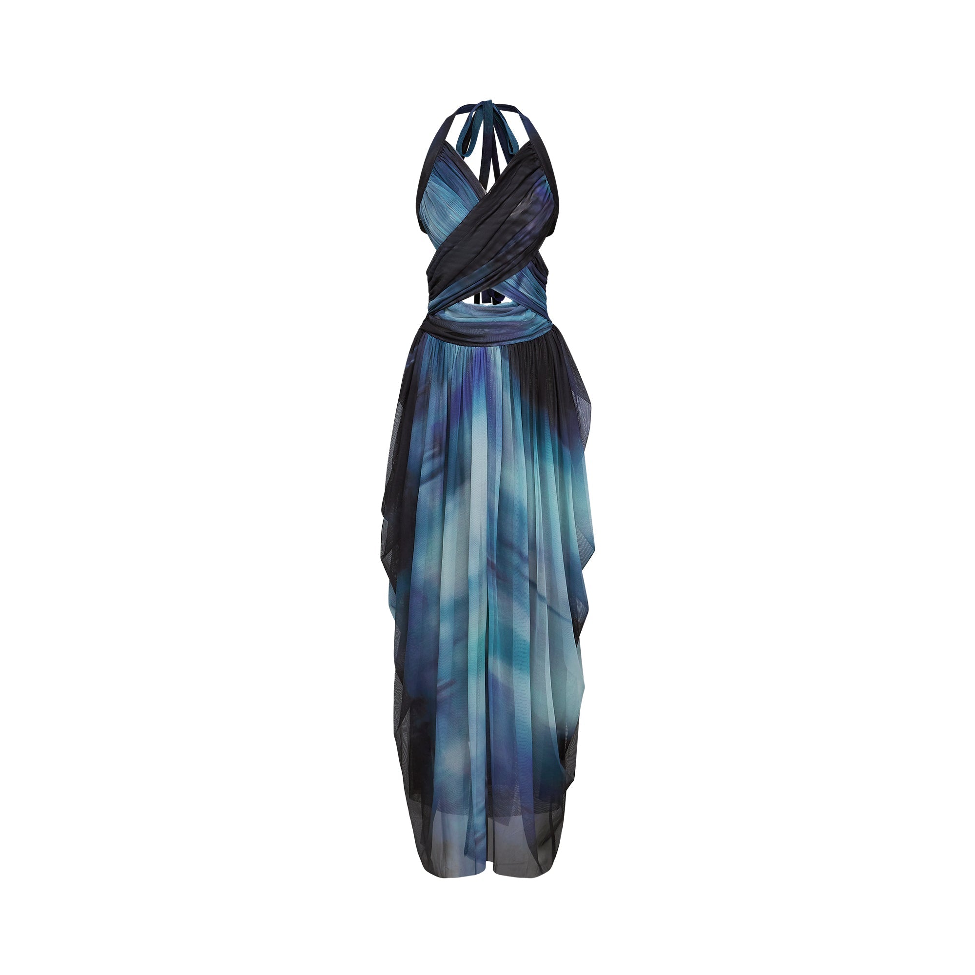 Céleste ombre-print pleated midi dress (US Only)