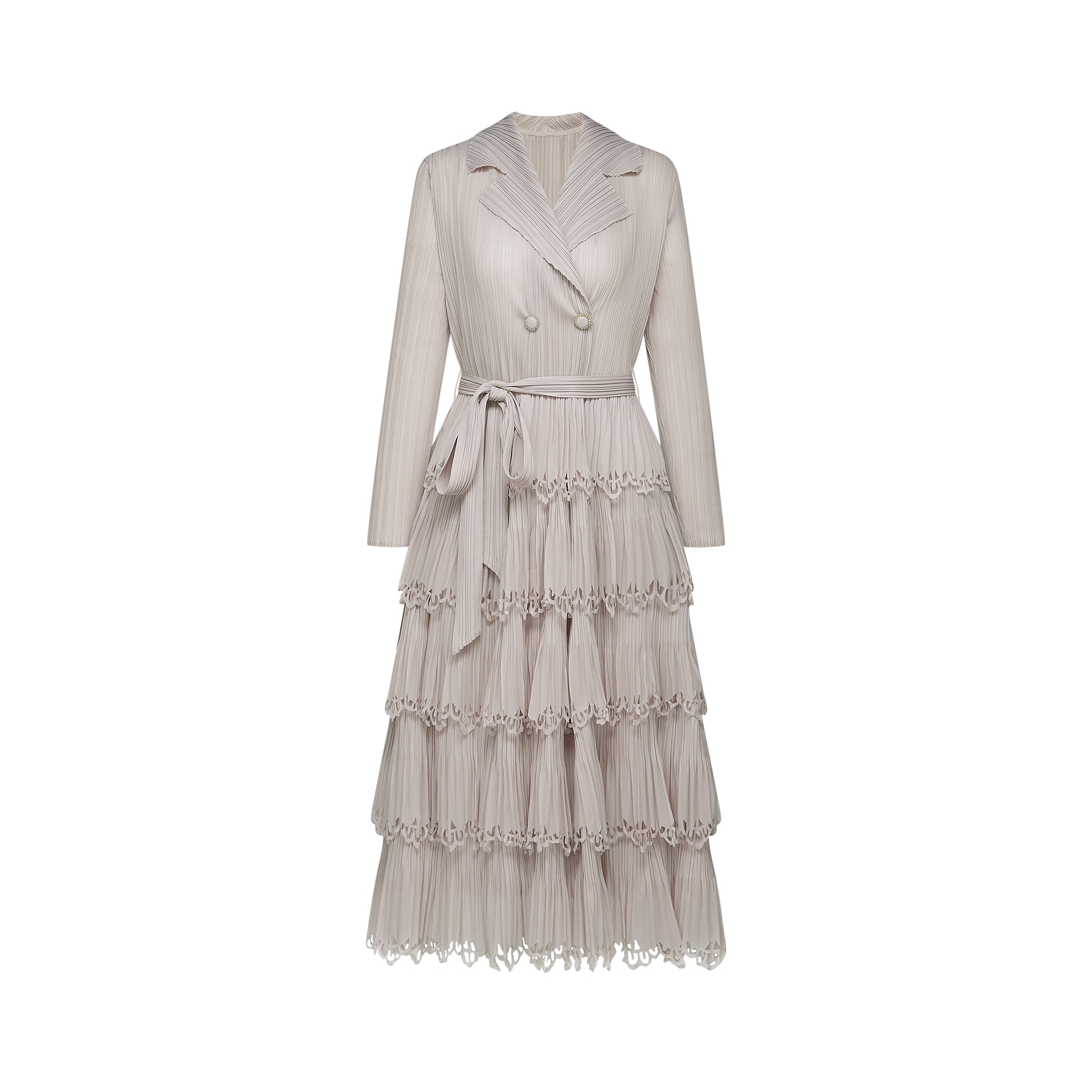Marjolaine tiered pleated midi dress (US Only)