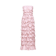 Aurore puffed pleated midi dress - Pink