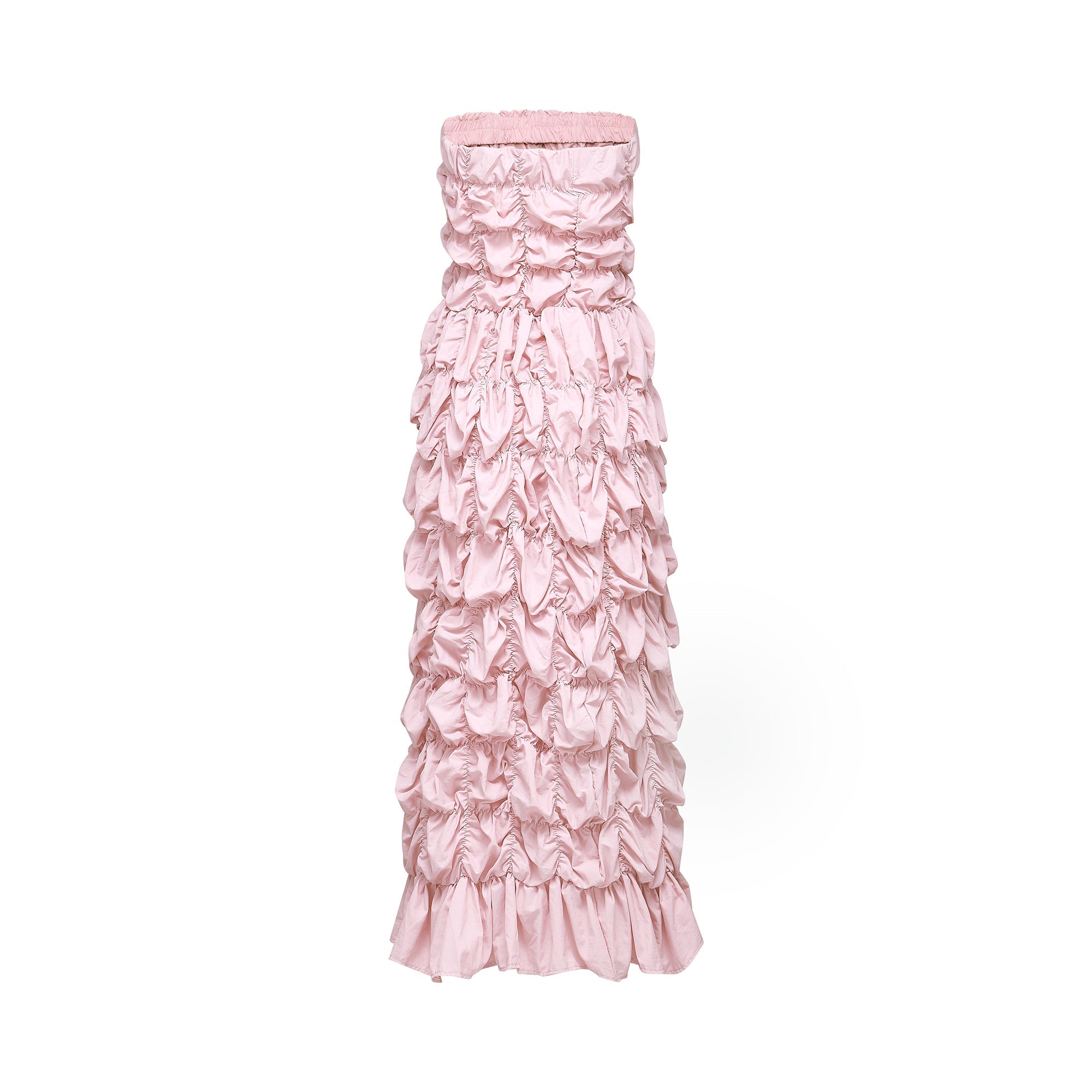 Aurore puffed pleated midi dress - Pink