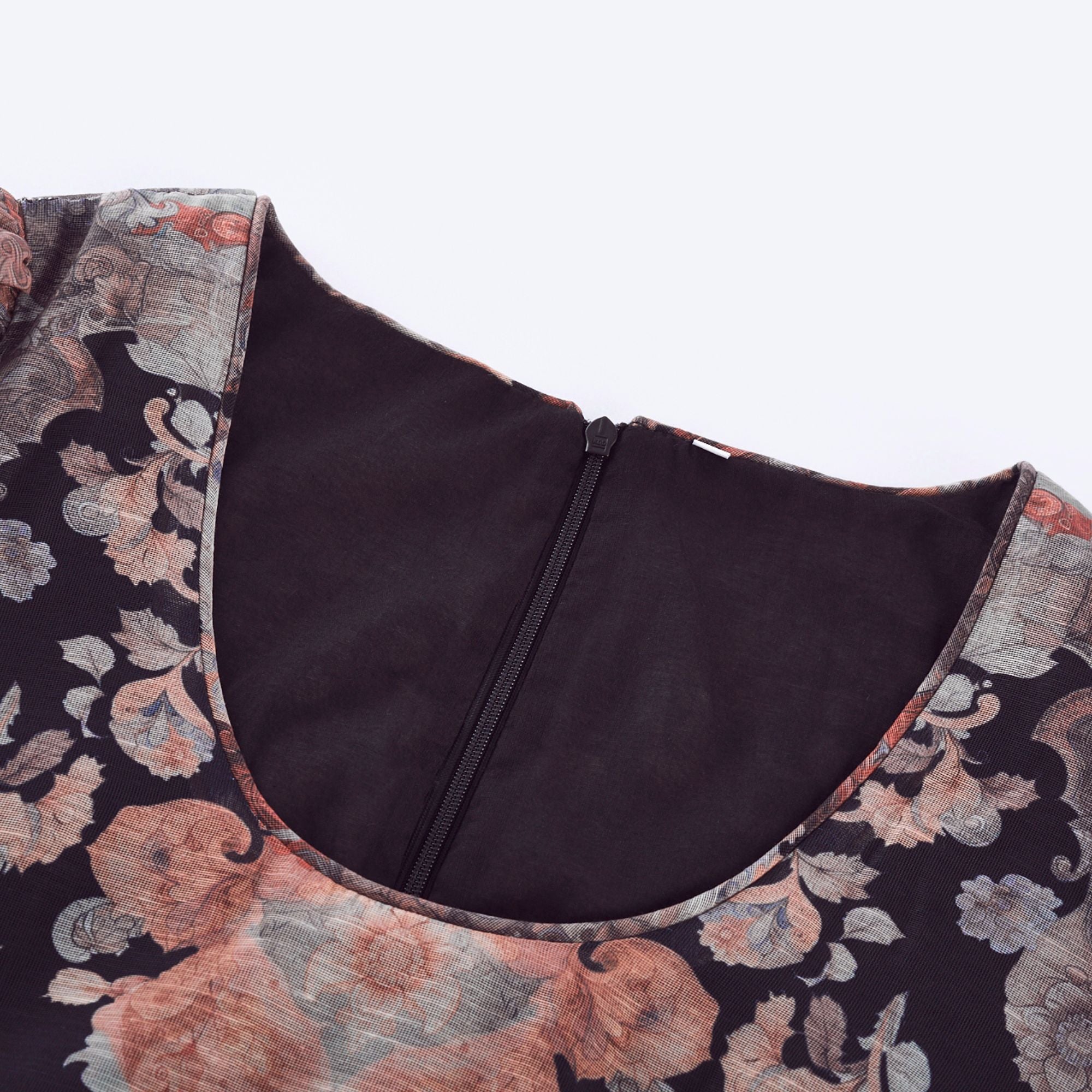 Philippine pattern-print color-block midi dress (US Only)
