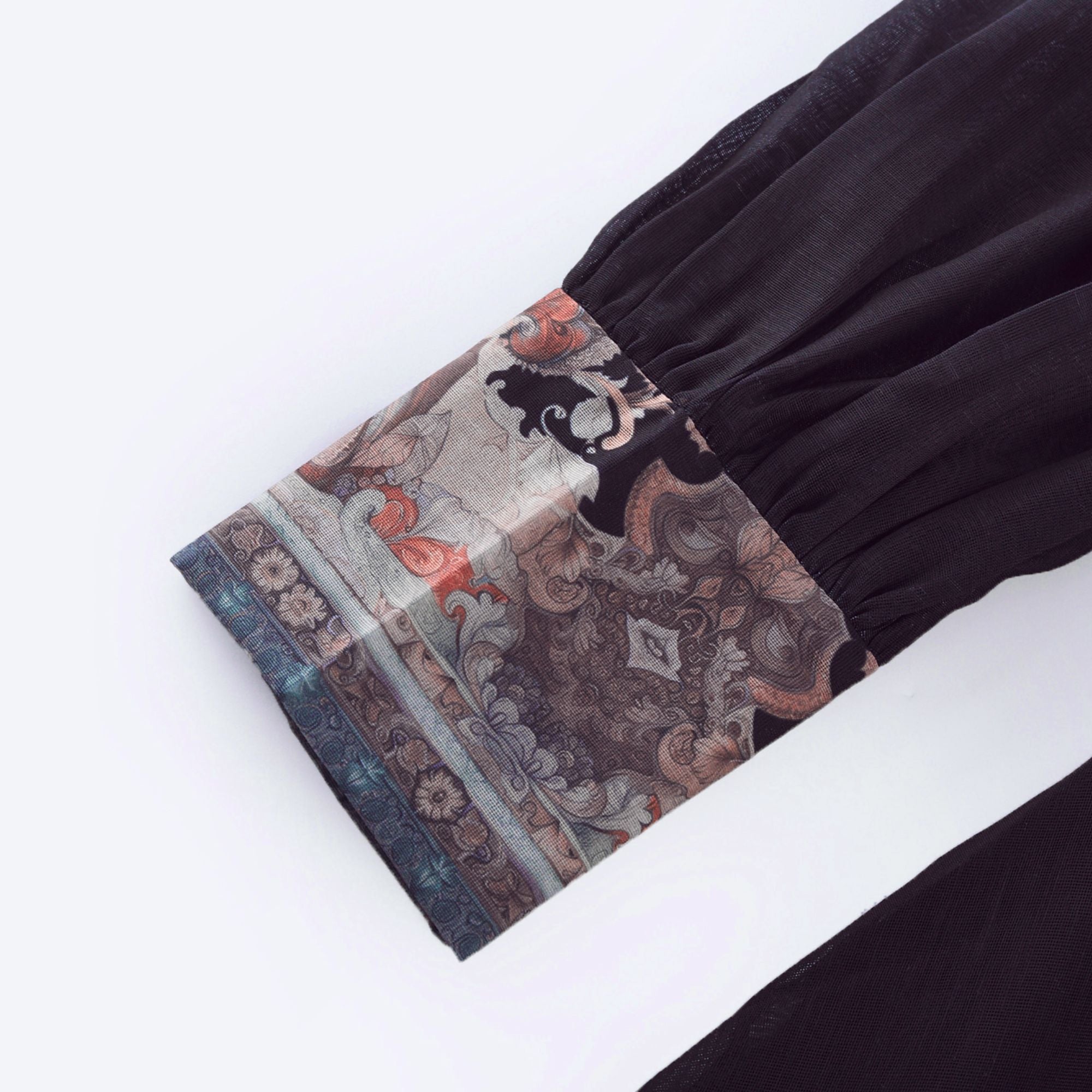 Philippine pattern-print color-block midi dress (US Only)