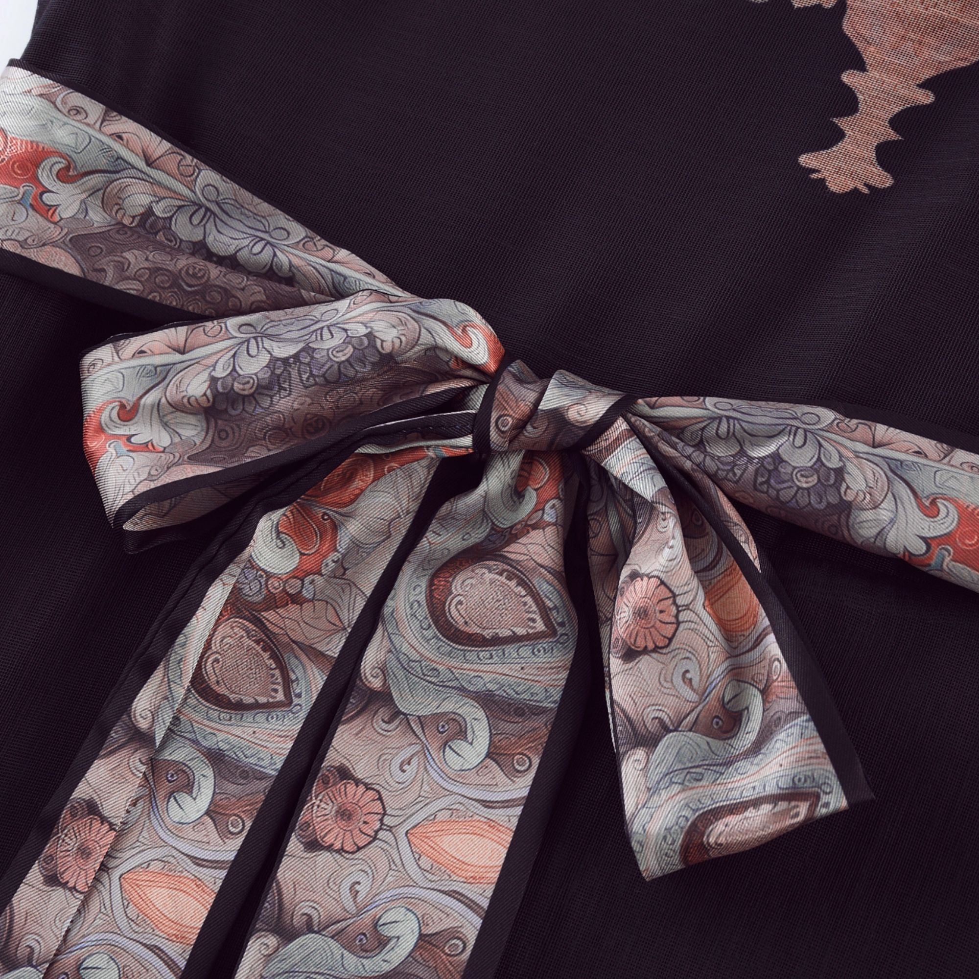 Philippine pattern-print color-block midi dress (US Only)