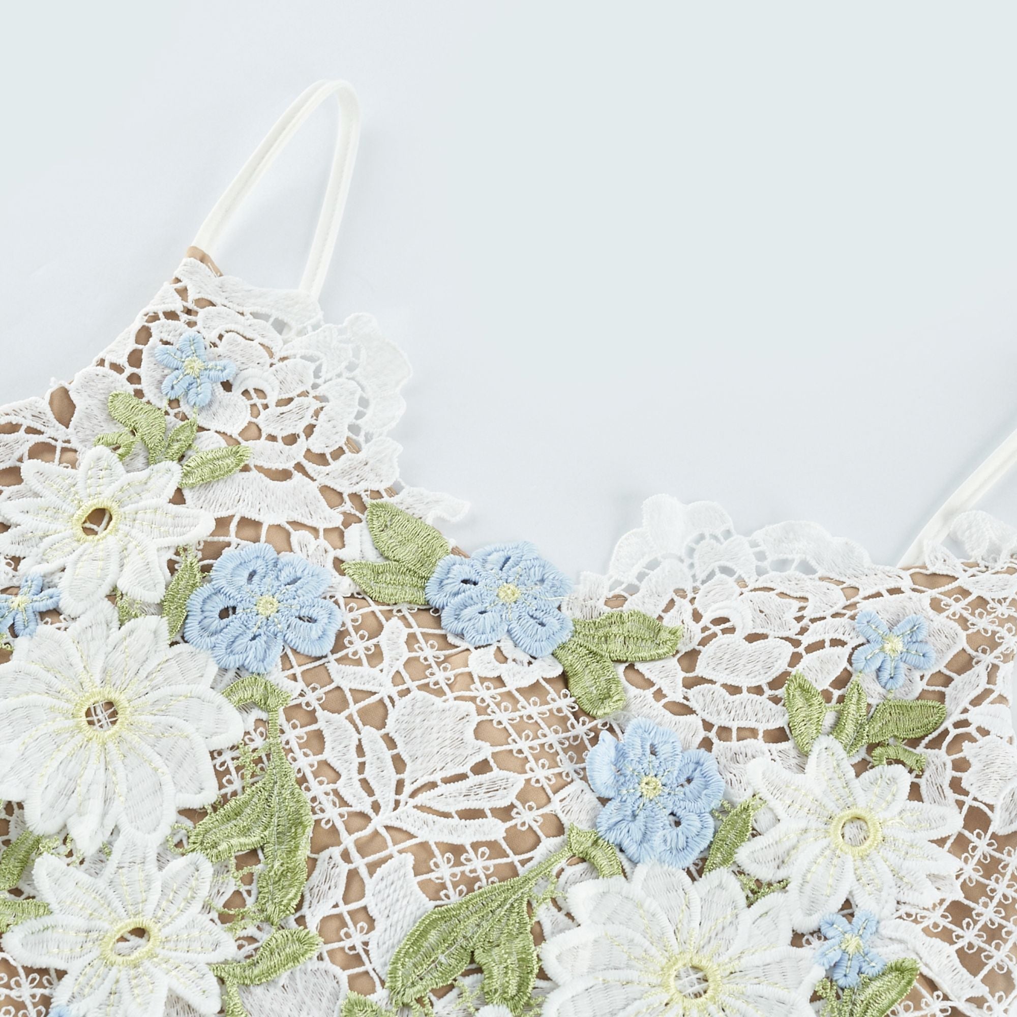 Hermine faux-floral embellished semi-sheer midi dress (US Only)