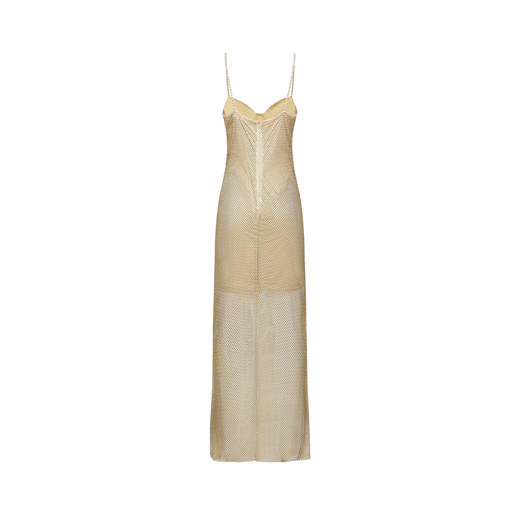Delphine crystal-embellished gold midi dress