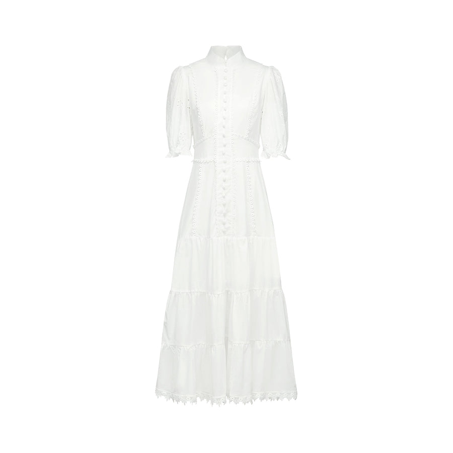 Coline lace floral-embroidered midi dress