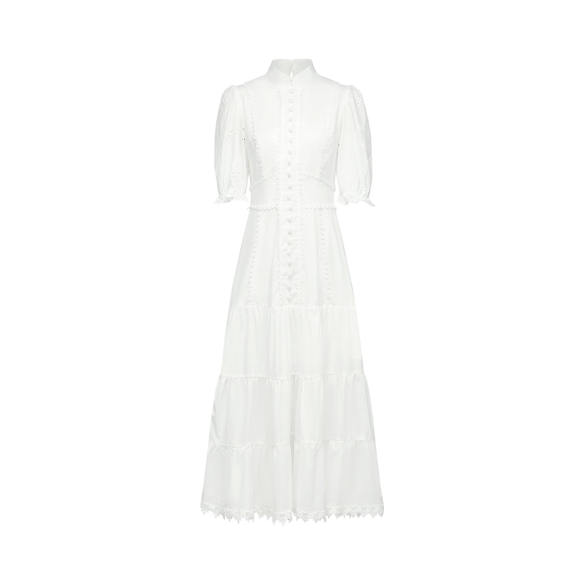 Coline lace floral-embroidered midi dress