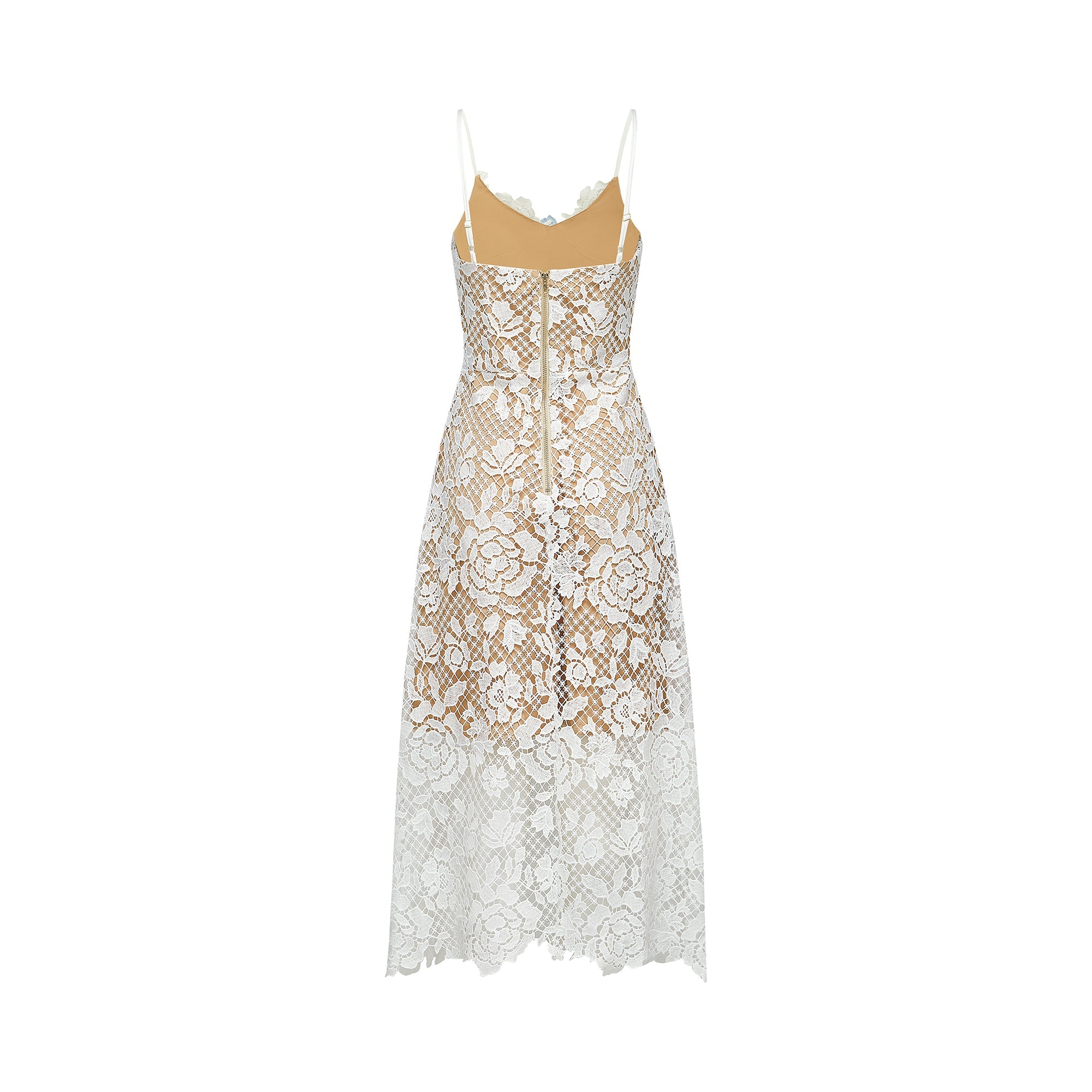 Hermine faux-floral embellished semi-sheer midi dress (US Only)