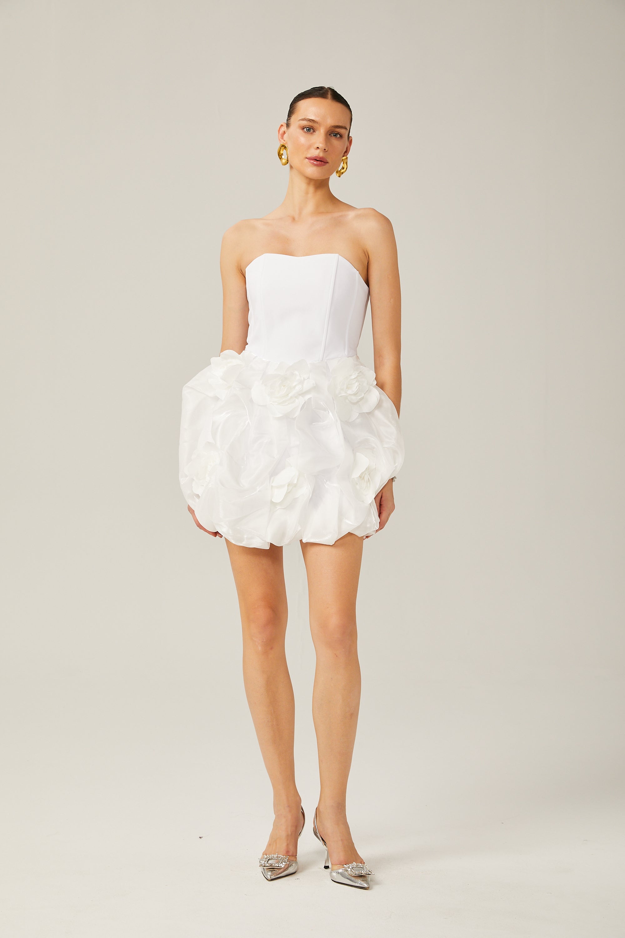 Thérèse 3d-petal corset mini dress (US Only)