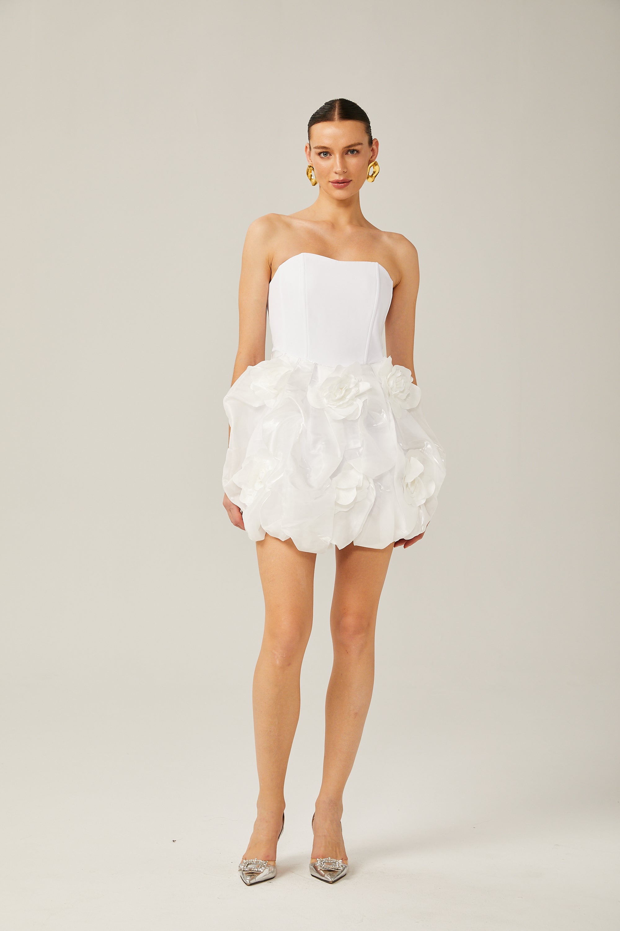Thérèse 3d-petal corset mini dress (US Only)
