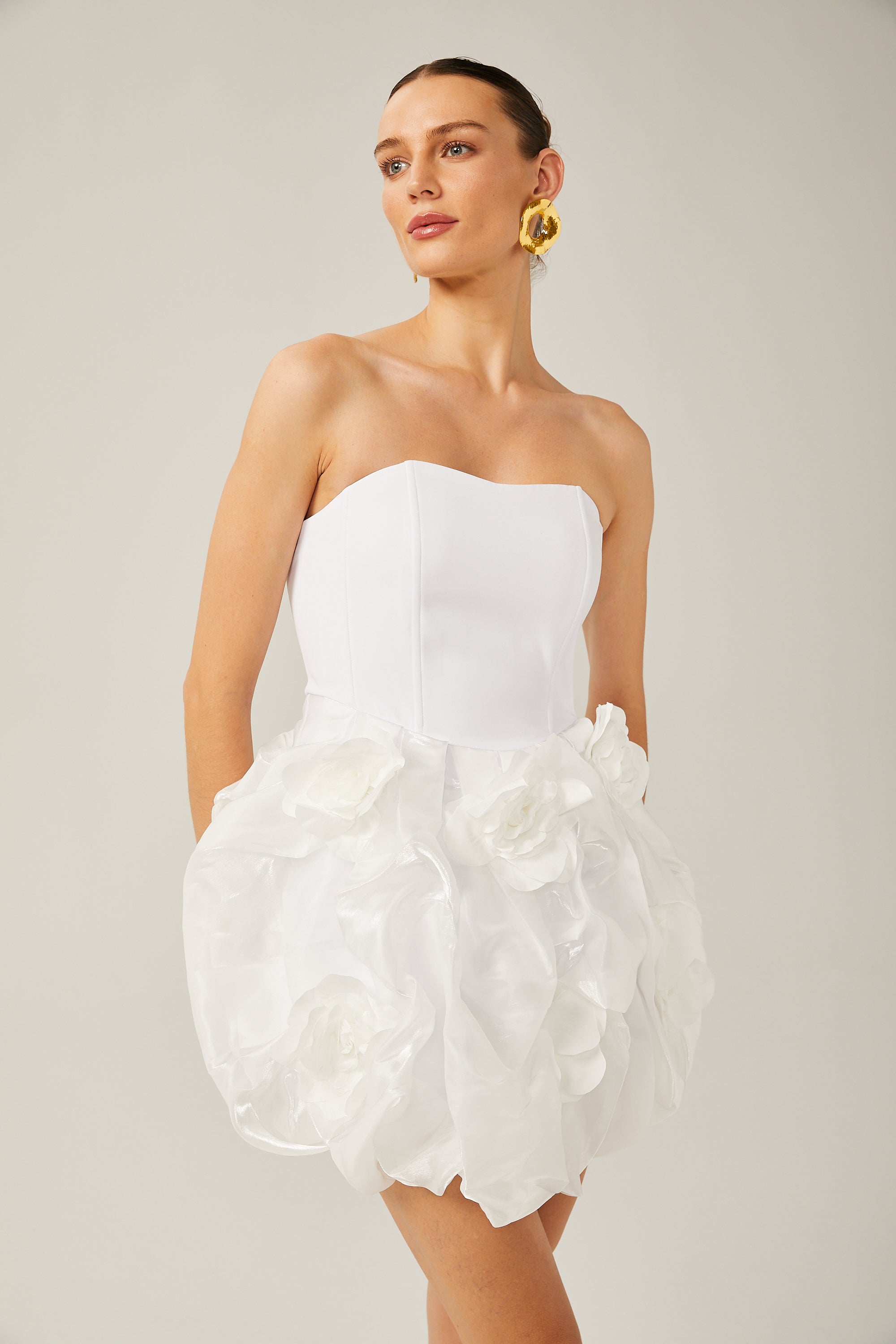 Thérèse 3d-petal corset mini dress (US Only)