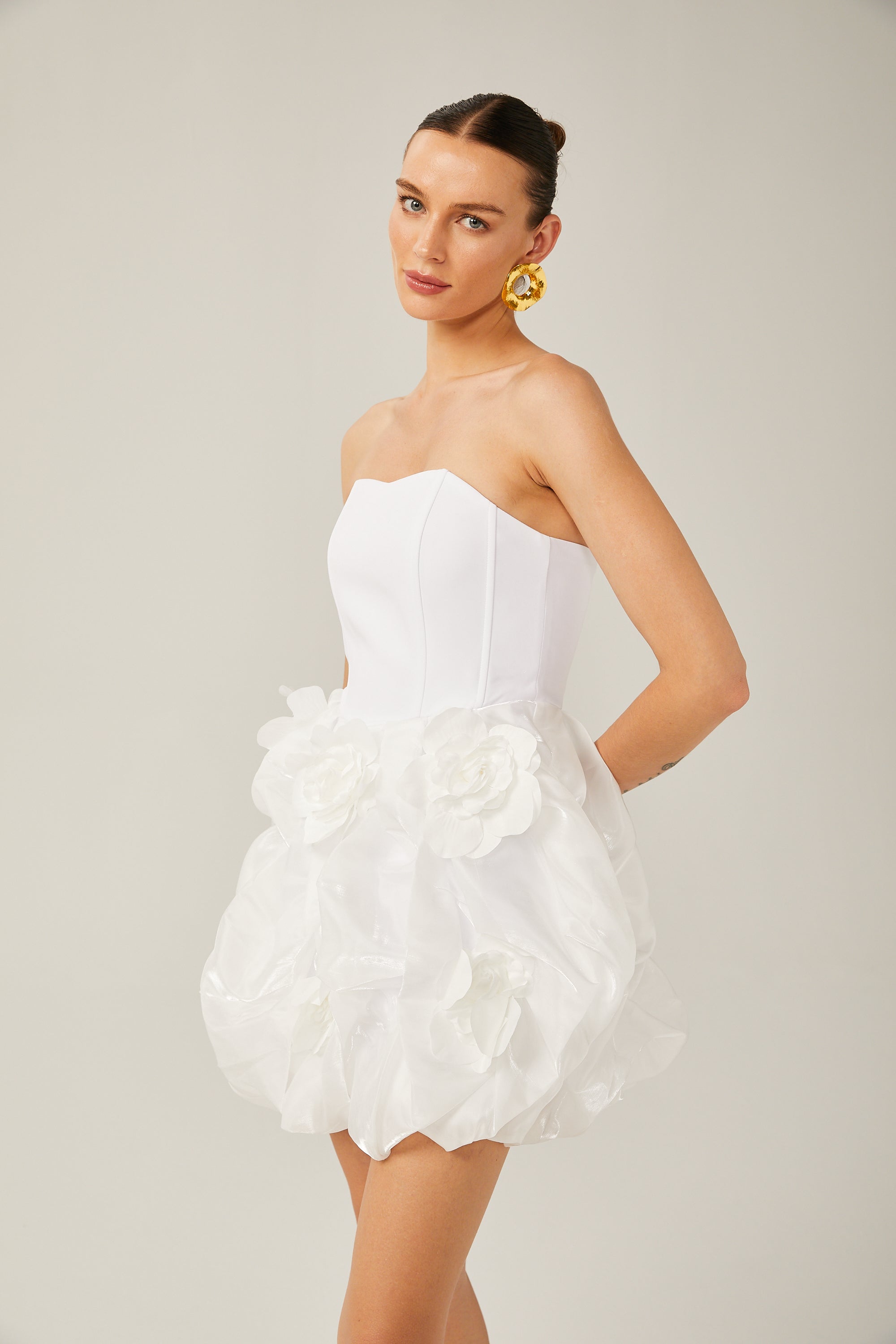 Thérèse 3d-petal corset mini dress (US Only)