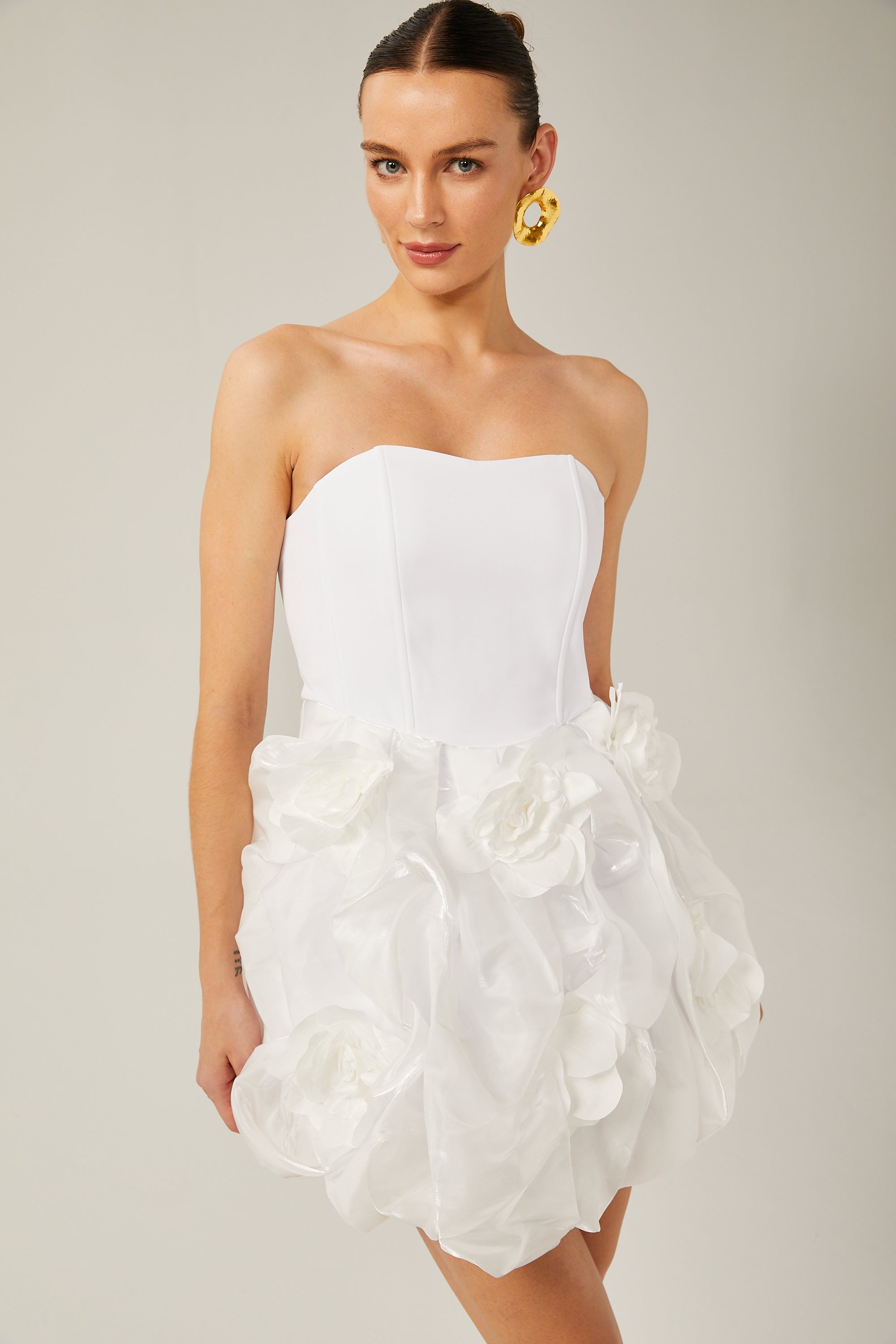 Thérèse 3d-petal corset mini dress (US Only)