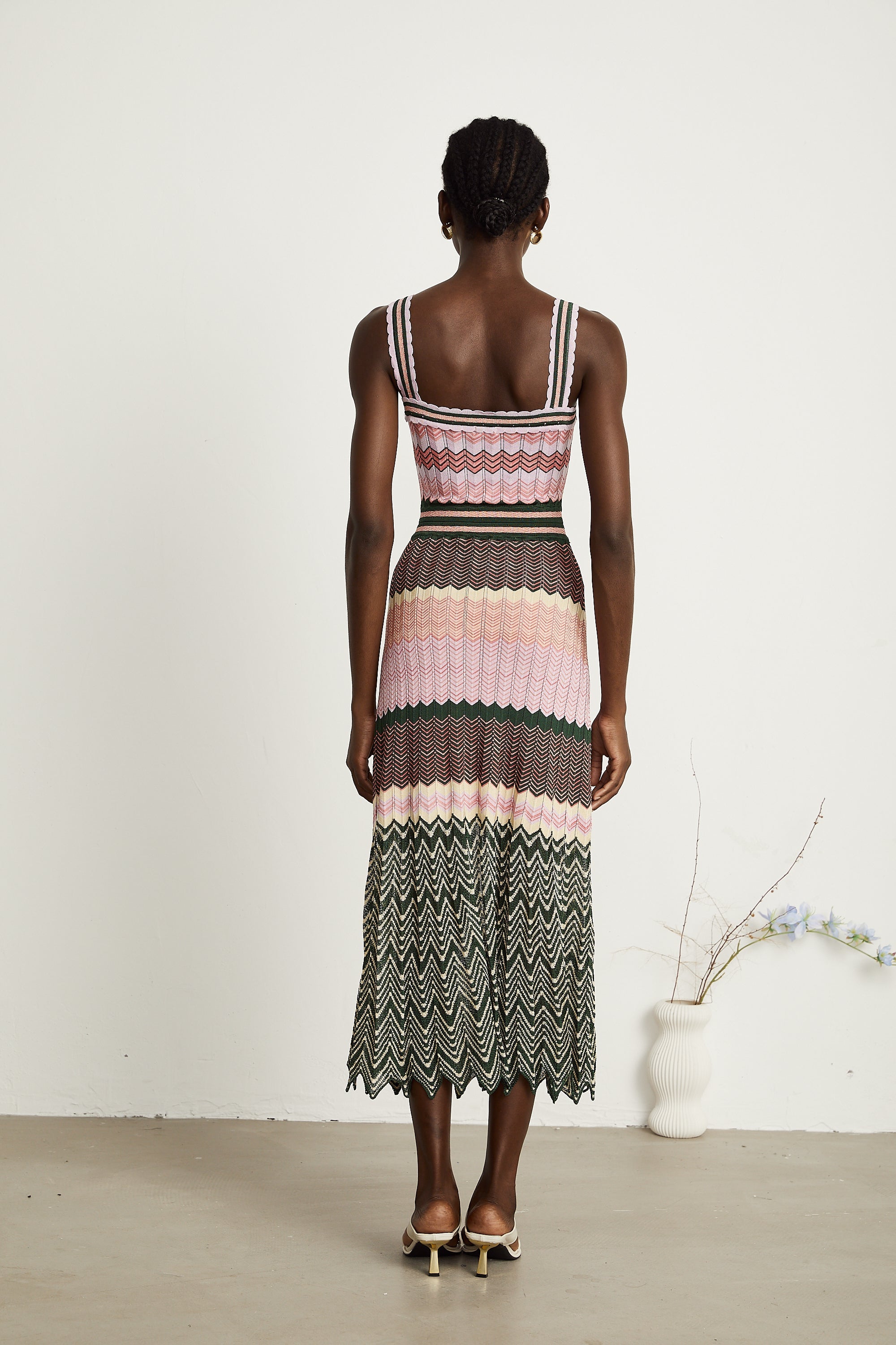 Daphné contrast-color knitted midi dress (Final Sale-US Only)